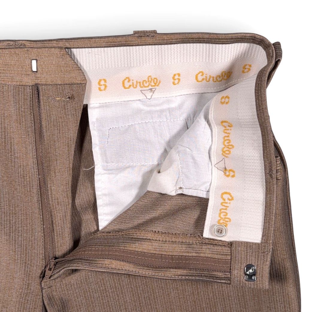 Vintage VINTAGE Circle S Pants Mens 36x33 Brown Gold Polyester Talon USA Made 70s Size US 36 / EU 52 - 4 Thumbnail