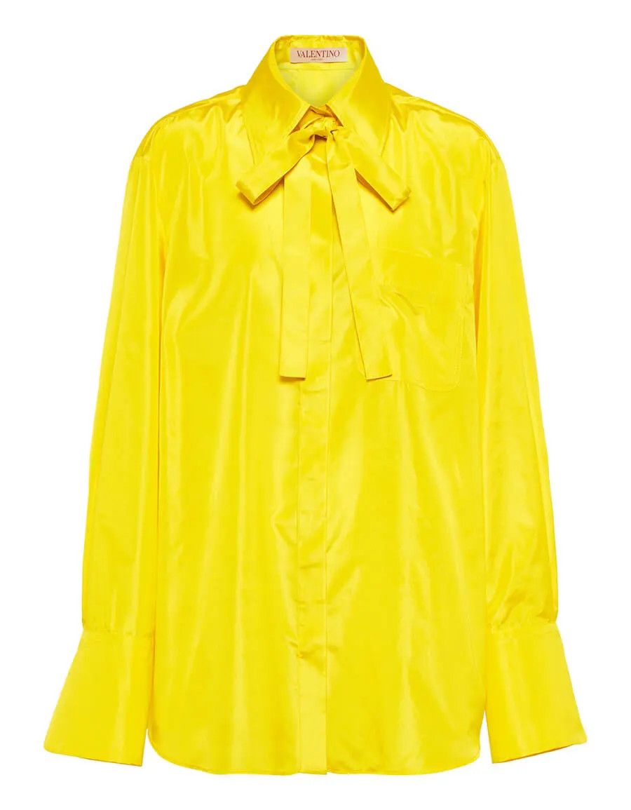 Valentino o1y0326 Silk Shirt in Yellow Size M / US 6-8 / IT 42-44 - 1 Thumbnail