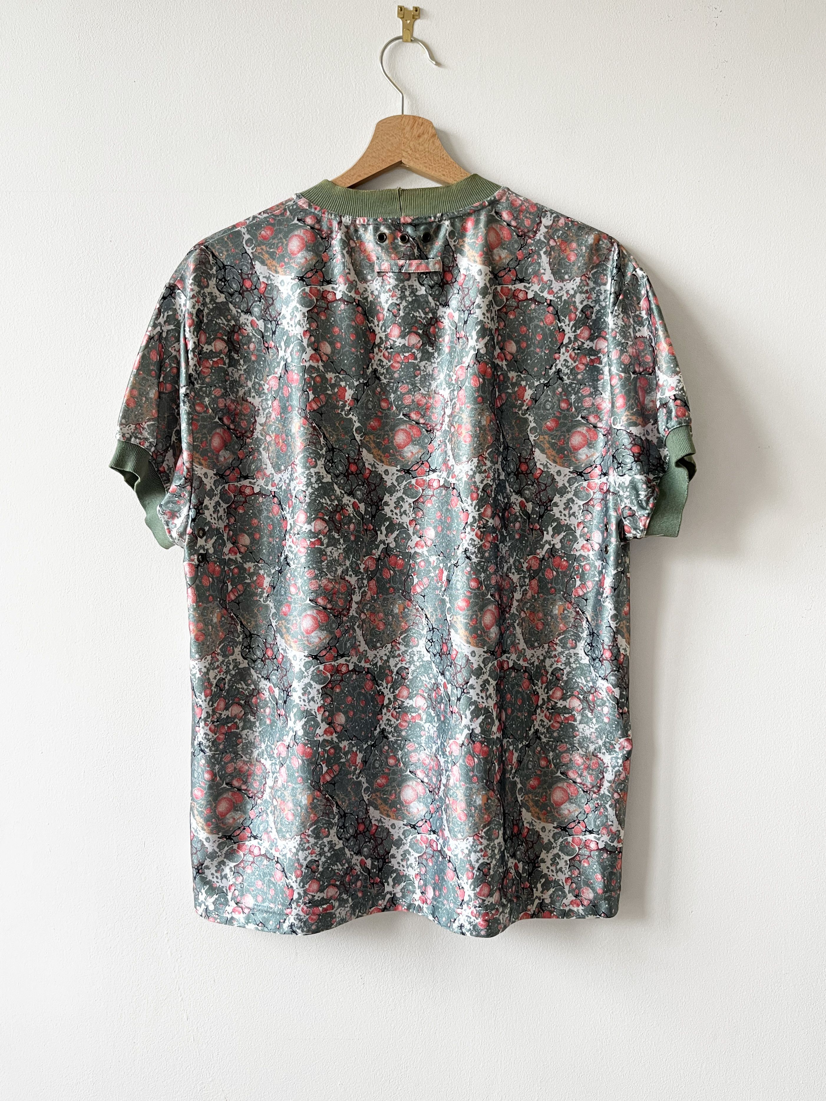 Jean Paul Gaultier Jean Paul Gaultier marbled print shiny satin tshirt Size US S / EU 44-46 / 1 - 2 Thumbnail