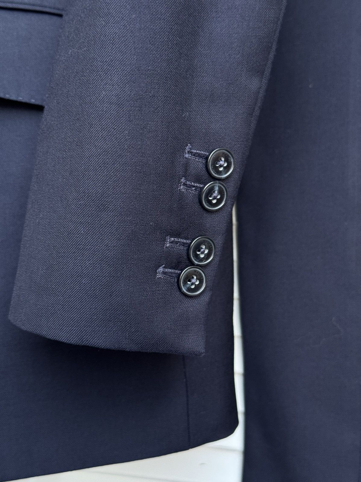 Hackett Hackett London Midnight Navy Wool Classic Tailored Suit Size 40L - 14 Thumbnail