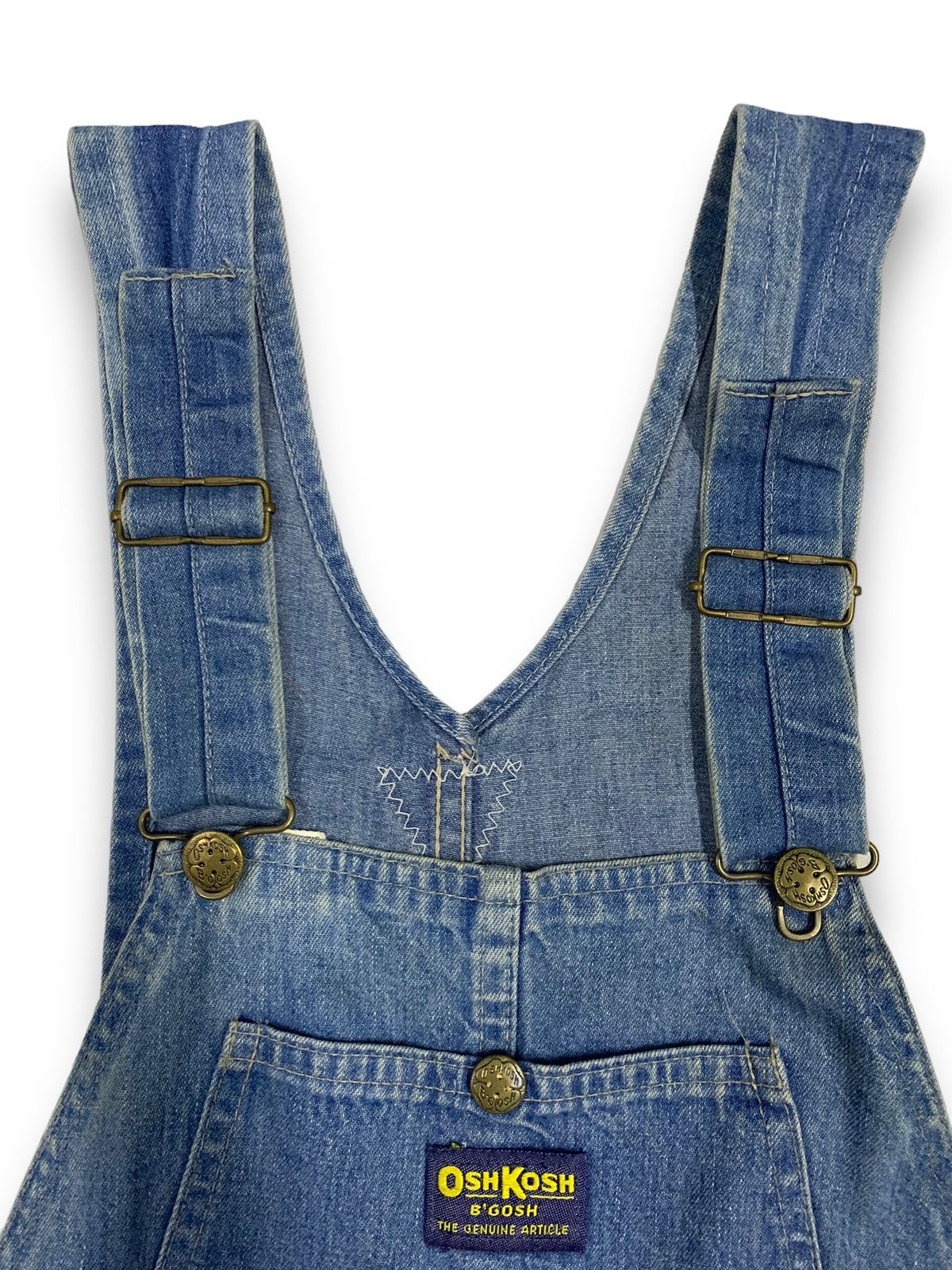 Oshkosh Vintage 90s Oshkosh BGosh Faded Denim Carpenter Overalls Size US 29 - 4 Thumbnail