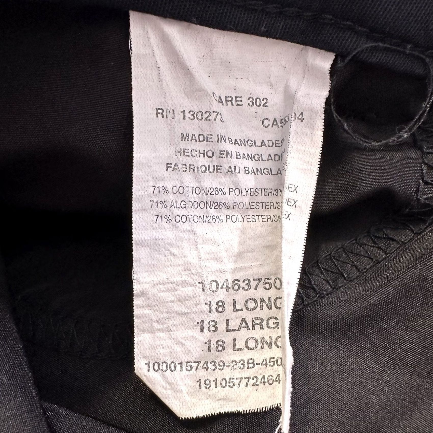 Lee Lee Pants Womens 18 38x32 Black Wrinkle Free Relaxed Fit Straight Chino Khaki Pants Size 26" / US 2 / IT 38 - 6 Thumbnail