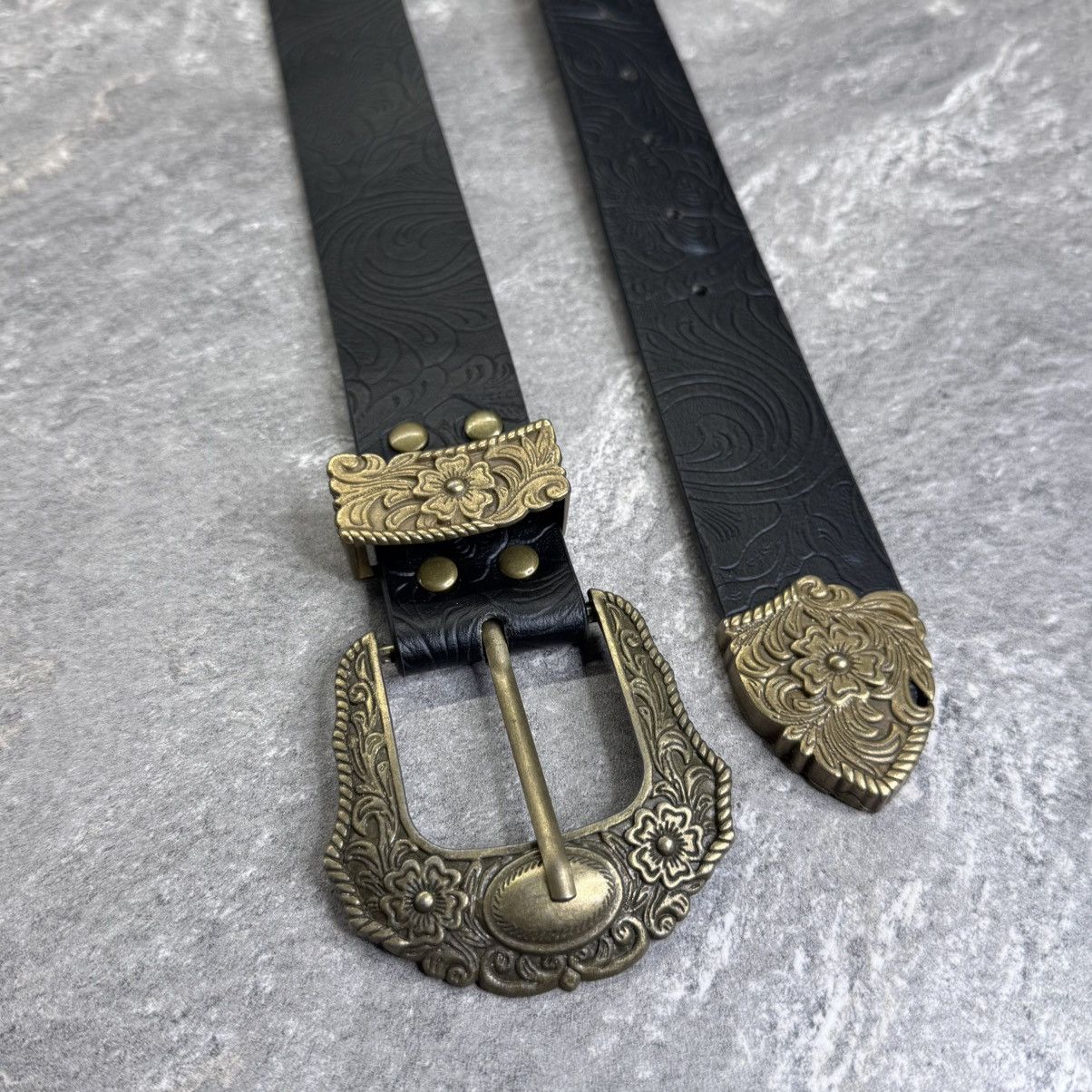Hysteric Glamour Vintage Y2K Western Leather Belt Flower saint japan style Size ONE SIZE - 6 Thumbnail