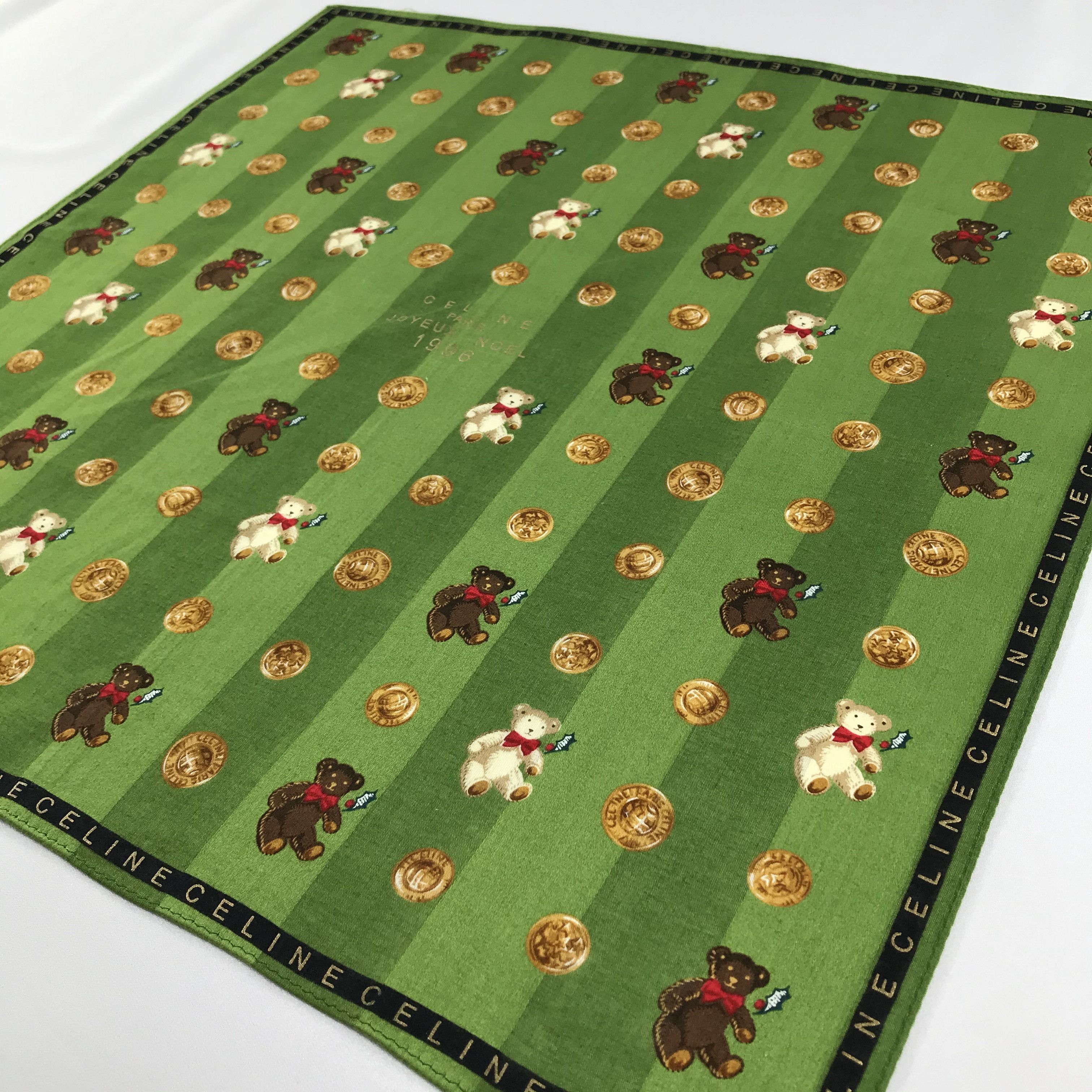 Celine Celine Joyeux Noel 1996 Handkerchief Bandana H867 Size ONE SIZE - 4 Thumbnail