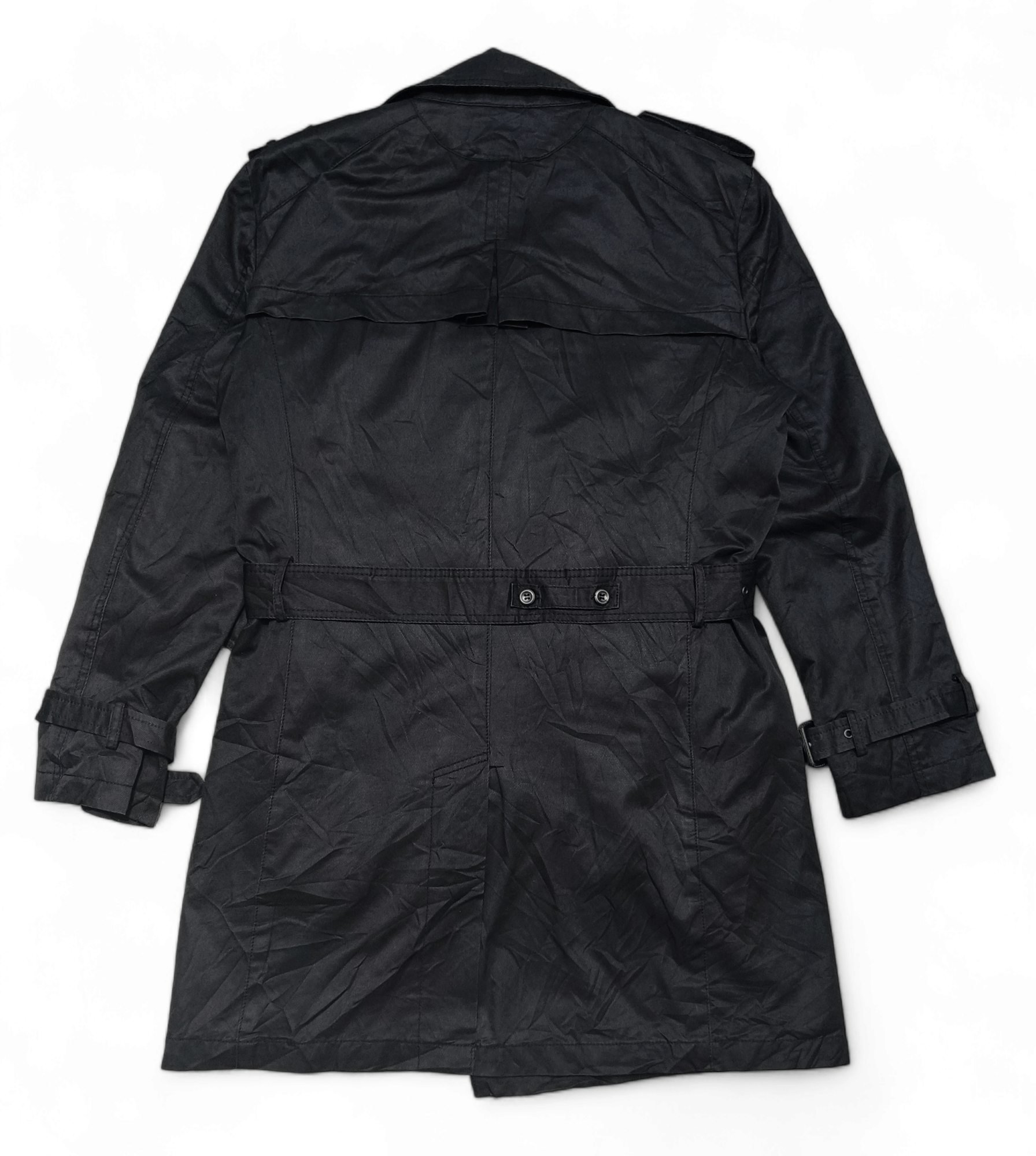 Other Vintage ELLE Homme Black Trench Coat Size L / US 10 / IT 46 - 4 Thumbnail