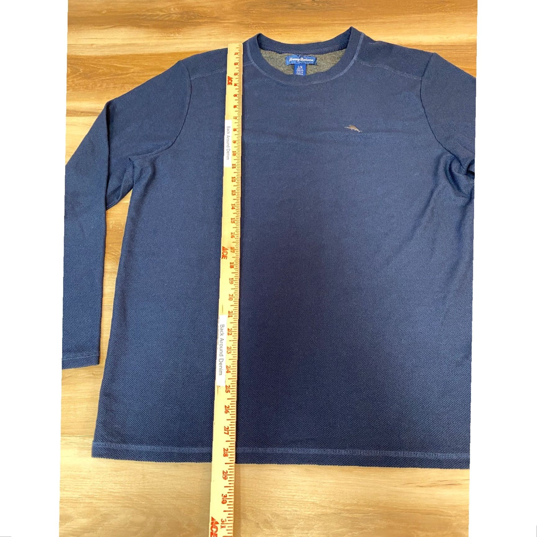 Tommy Bahama Tommy Bahama Mens Long Sleeve Shirt Blue Crew Neck Waffle Knit Performance Size US L / EU 52-54 / 3 - 5 Thumbnail