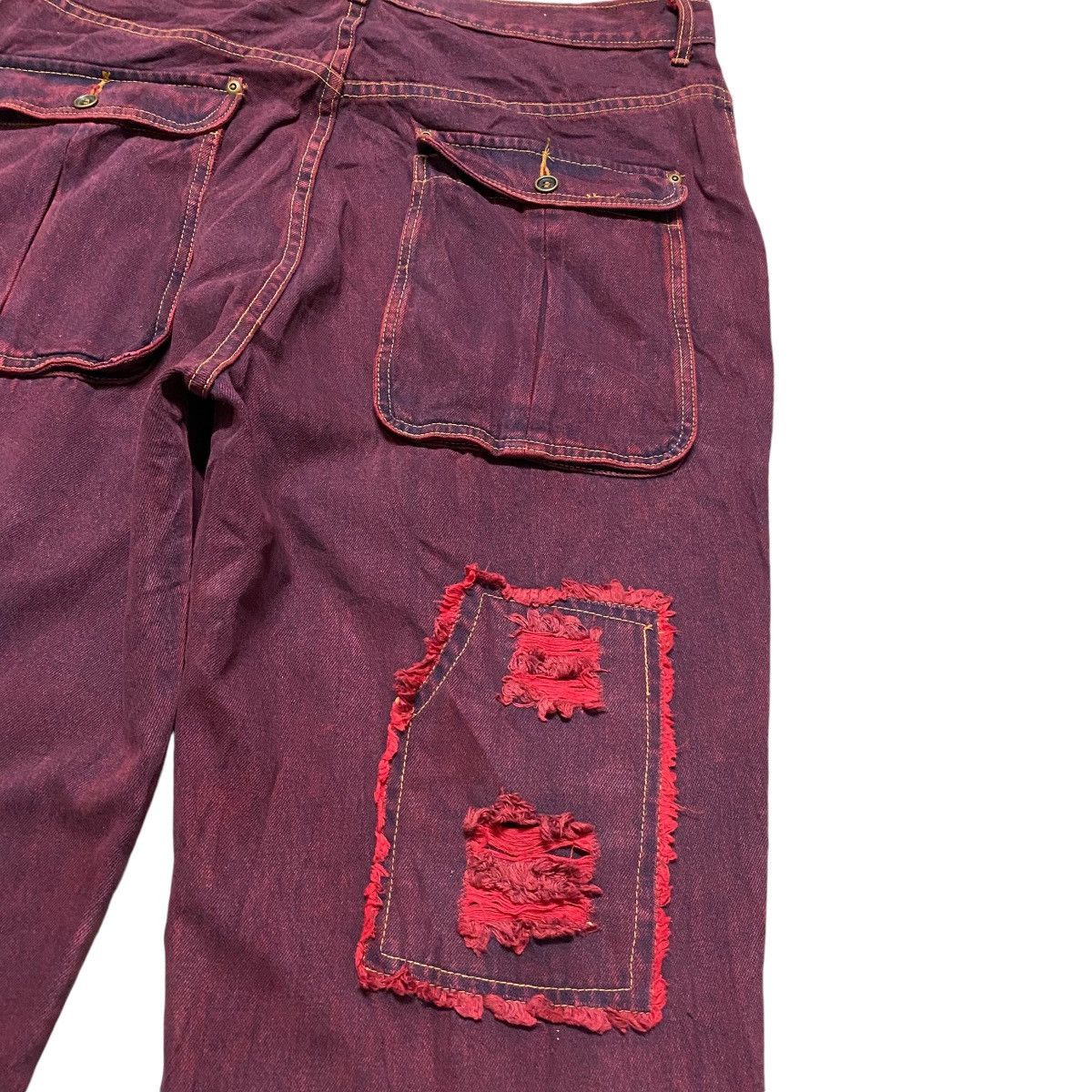 Vintage Vintage SWEET HEART Red Blood Fabulous Denim Baggy Pants Size US 38 / EU 54 - 12 Thumbnail
