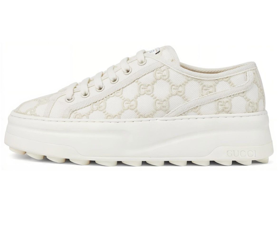 Gucci Gucci Tennis 1977 GG Embroidery Low Top Sneaker Off White Size US 10.5 / IT 40.5 - 2 Thumbnail