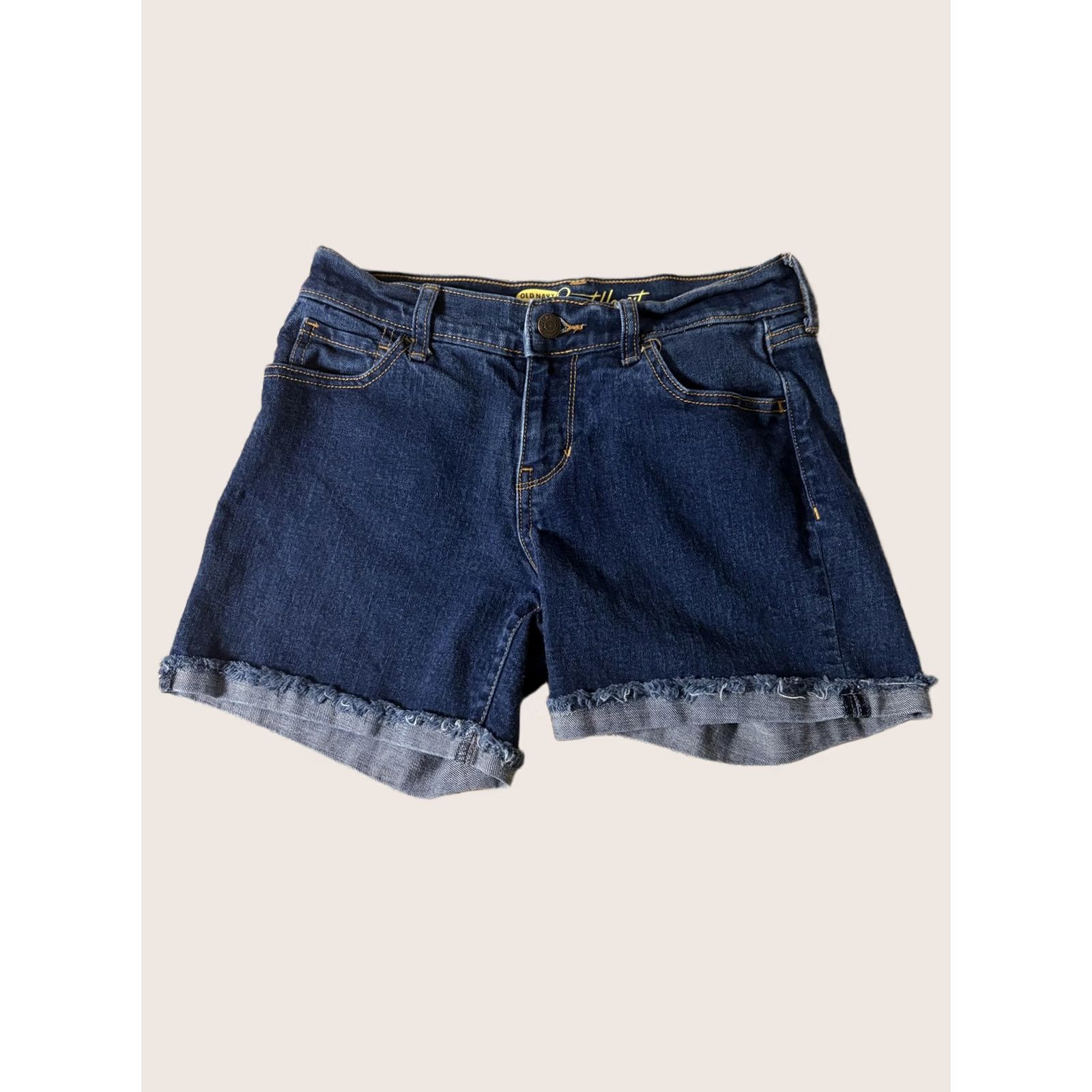 Old Navy Old Navy Shorts Womens 0 Blue Denim Sweetheart Raw Hem Cuffed Cutoff Stretch Shirt Womens Short Casual Summer 5-Pocket Girls Mens Size 25" / US 0 / IT 36 - 1 Thumbnail