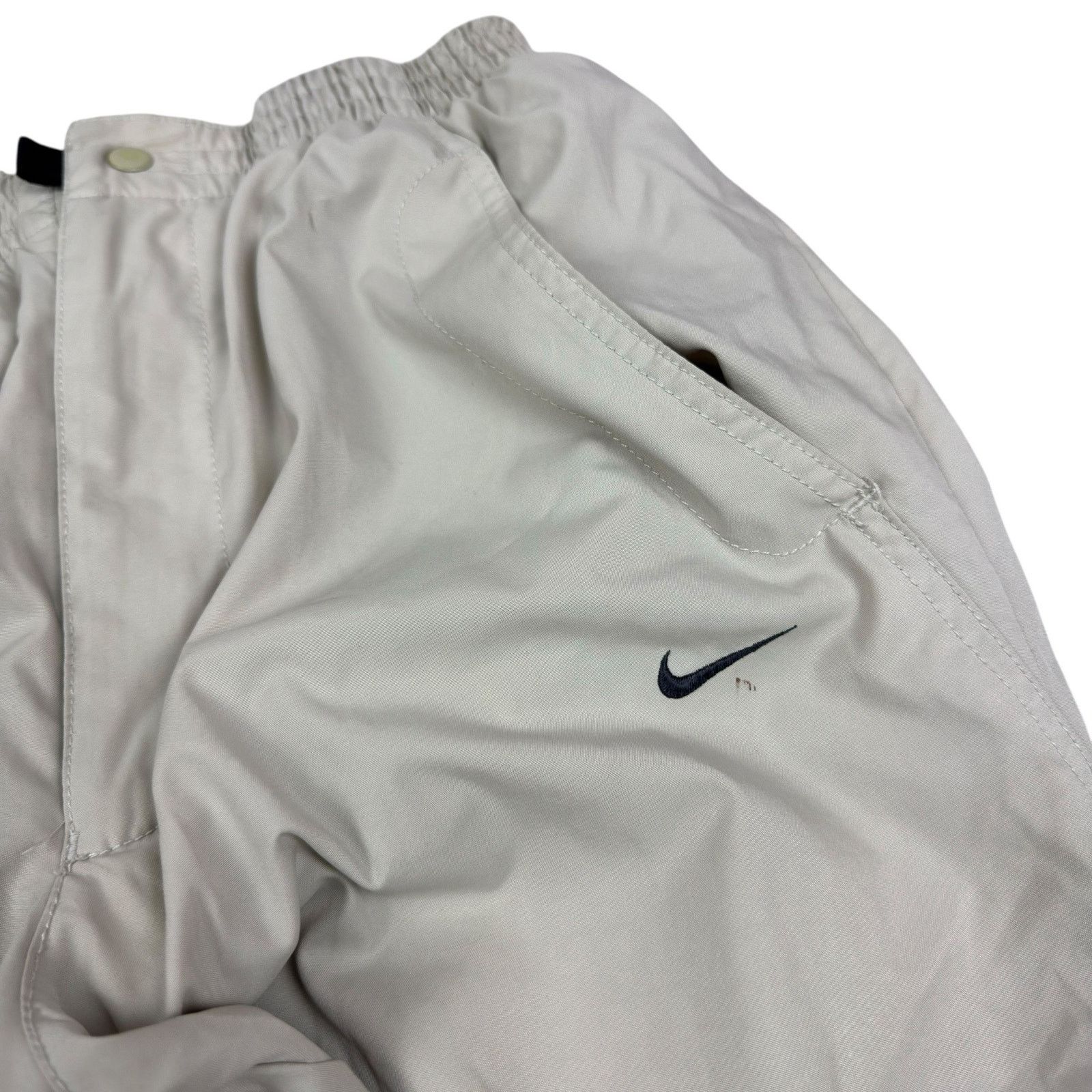 Japanese Brand × Nike × Vintage Nike Women Beige Mesh Lined Swoosh Streetwear Track Pants XS Size 30" / US 8 / IT 44 - 4 Thumbnail