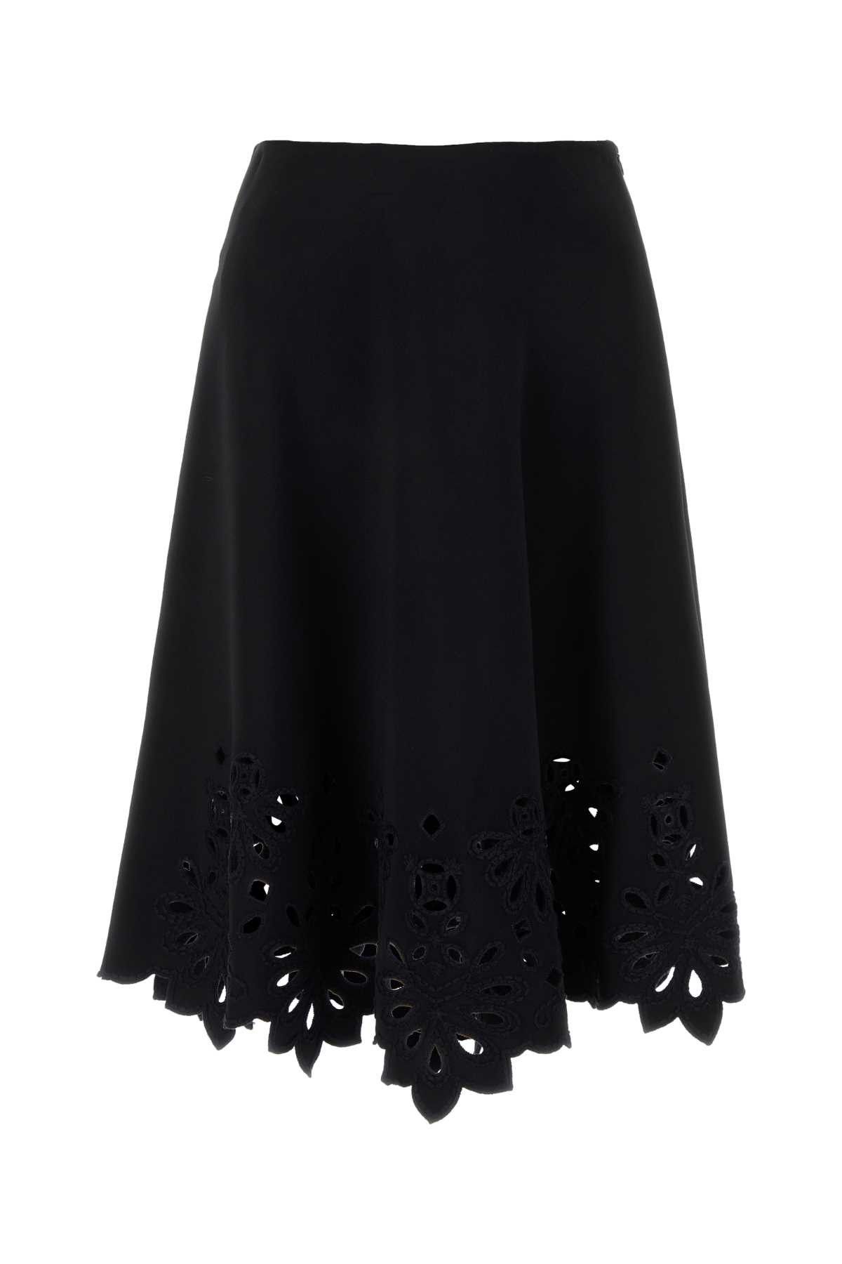 image of Ermanno Scervino Black Cady Skirt, Women's (Size 27)