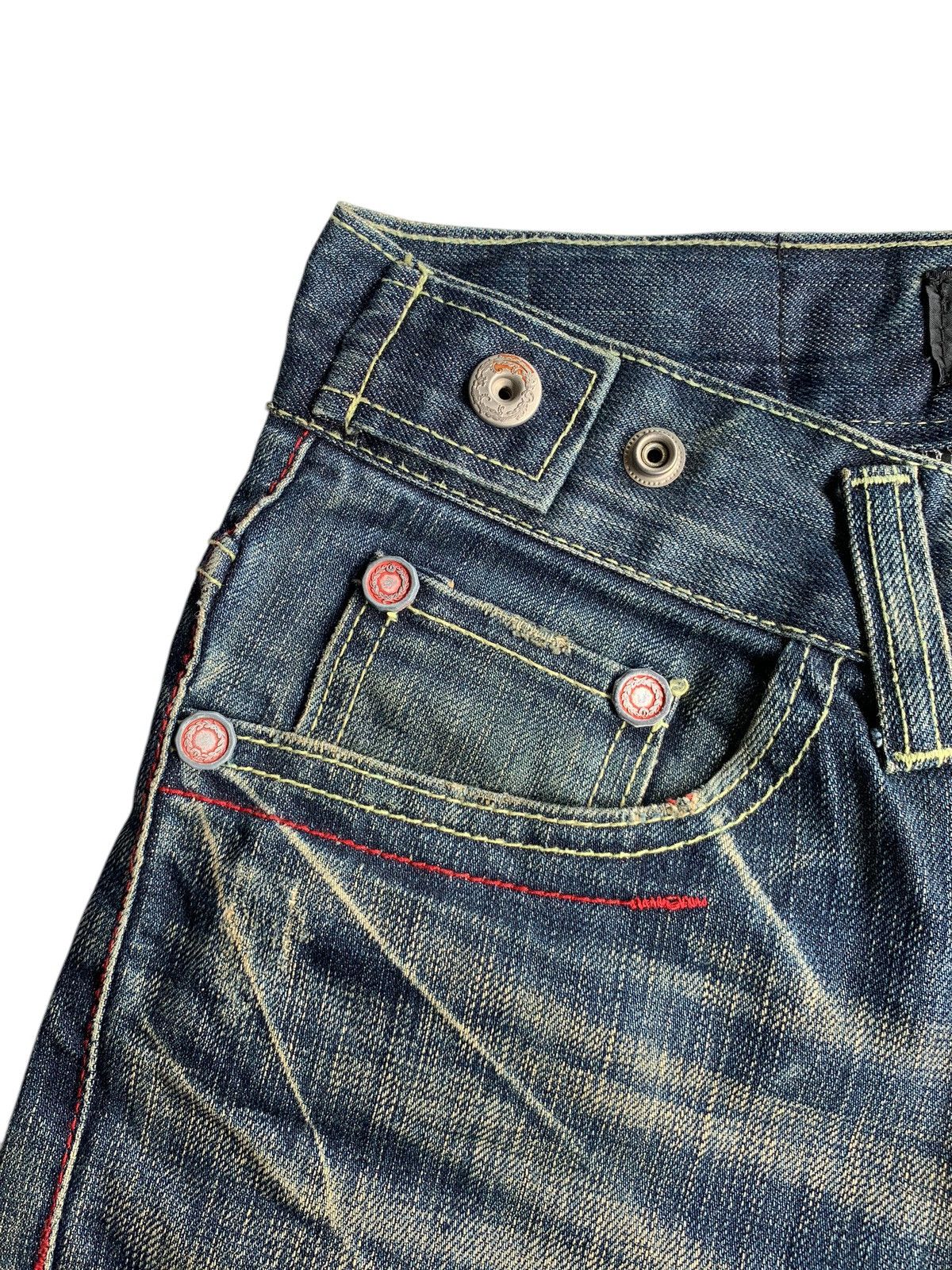 Tornado Mart FLARE💥 RED PEPPER JAPANESE PUNK SYYLE MUDMAX RUSTY DENIM🎌☠️ Size US 31 - 12 Thumbnail