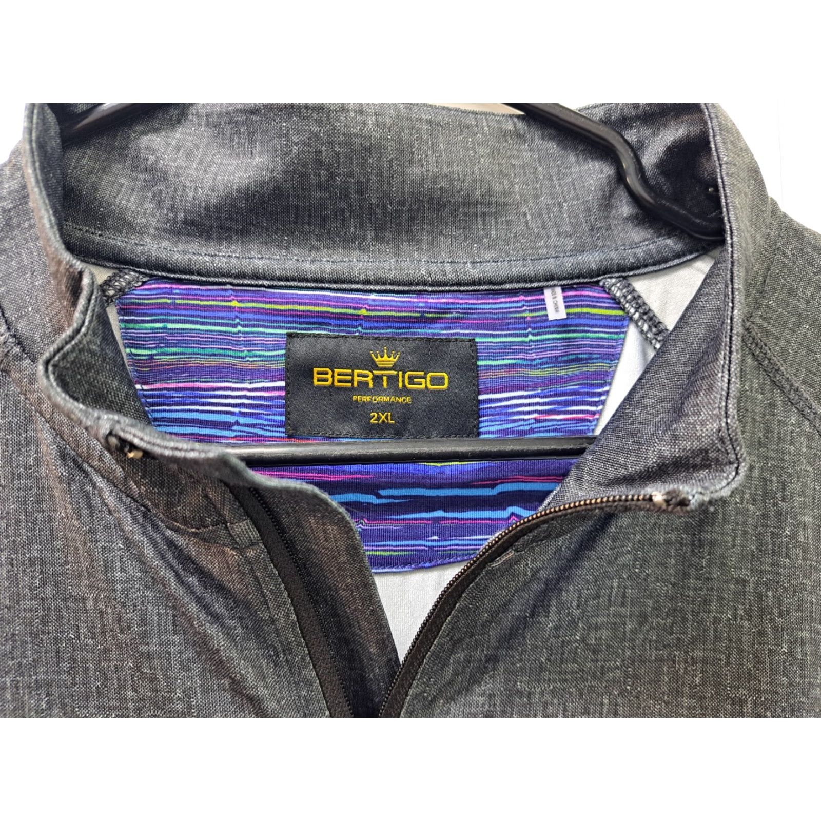 Vintage NWT BERTIGO Mens Performance Long Sleeve 1/4 Zip Pullover Golf/Casual 2XL Gray Raglan Sleeve Stand-Up Mock Neck Lightweight Easy Care All Seasons Size US XXL / EU 58 / 5 - 2 Thumbnail