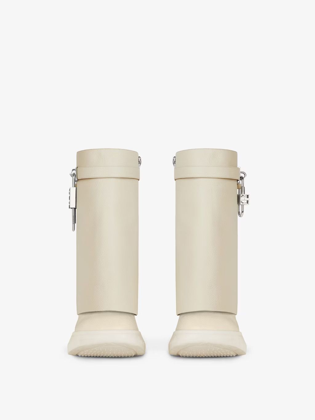 Givenchy o1w1db10325 Shark Lock Ankle Biker Boots in Beige Size US 8 / IT 38 - 5 Thumbnail