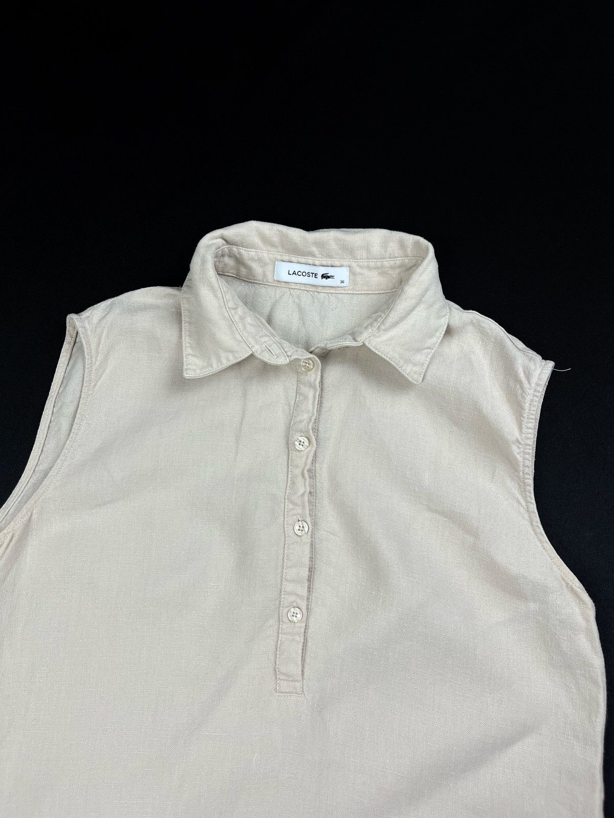 Lacoste 🐊LACOSTE midi dress 100% lin leinen basic style Size XS / US 0-2 / IT 36-38 - 6 Thumbnail