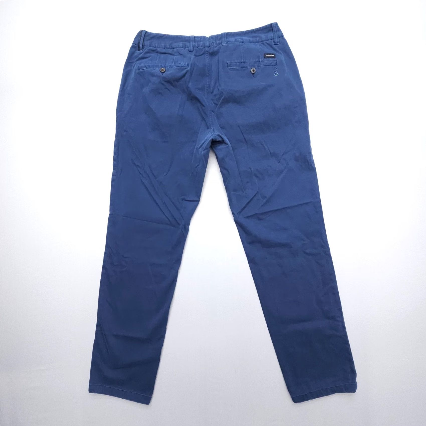 Scotch & Soda Scotch & Soda Pants Mens 33 x 30 Blue Chino Slim Straight Flat Front Twill Cotton Size US 33 - 2 Thumbnail