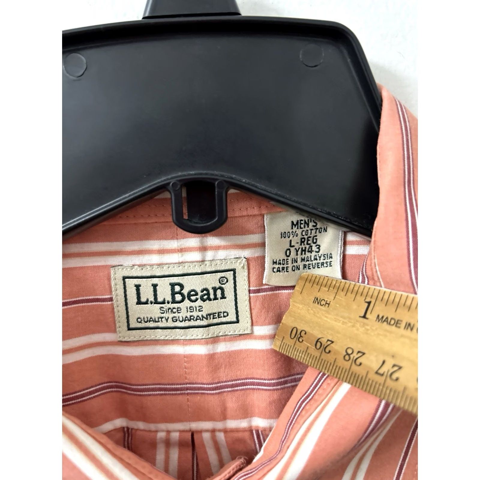 Vintage LL Bean Shirt Mens L Coral Striped Button-Down Short Sleeve Casual Beach City 90s Mens Size US L / EU 52-54 / 3 - 5 Thumbnail