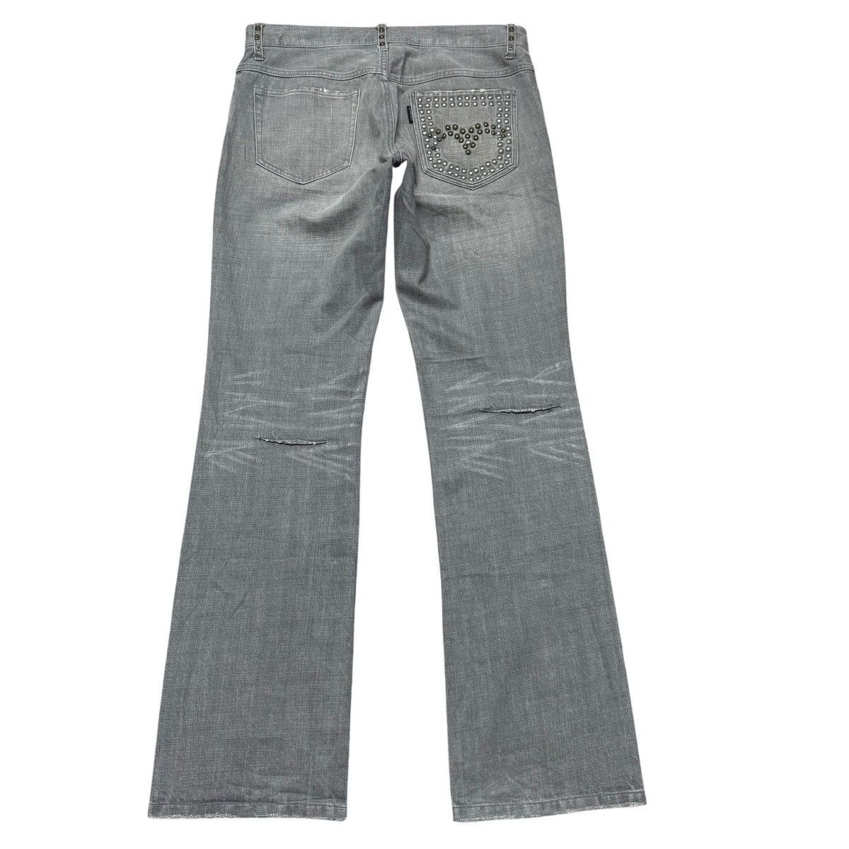 Japanese Brand Monsieur Nicole Denim Flare Jeans Studded Size US 33 - 1 Thumbnail