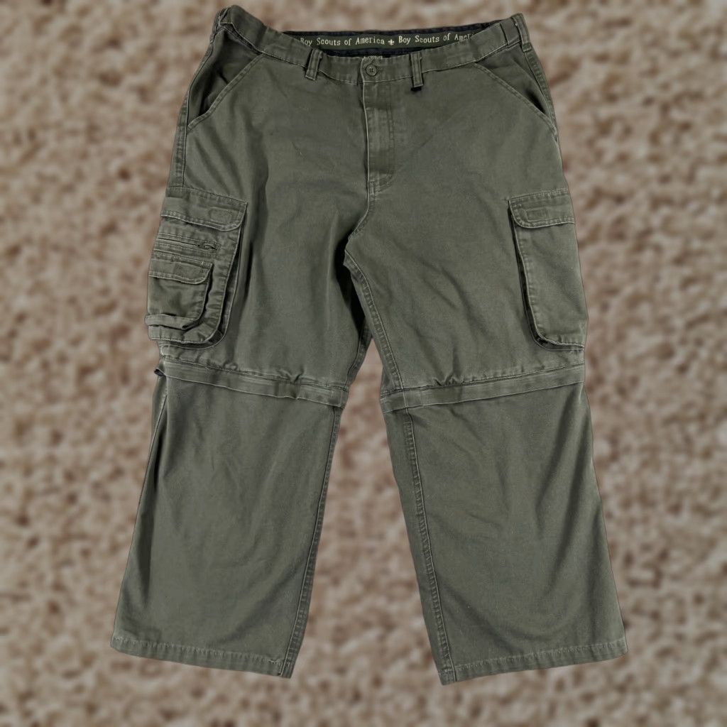 VINTAGE Boy Scouts of America Cargo Pants Adult Medium Green Military 38x24 Uniform