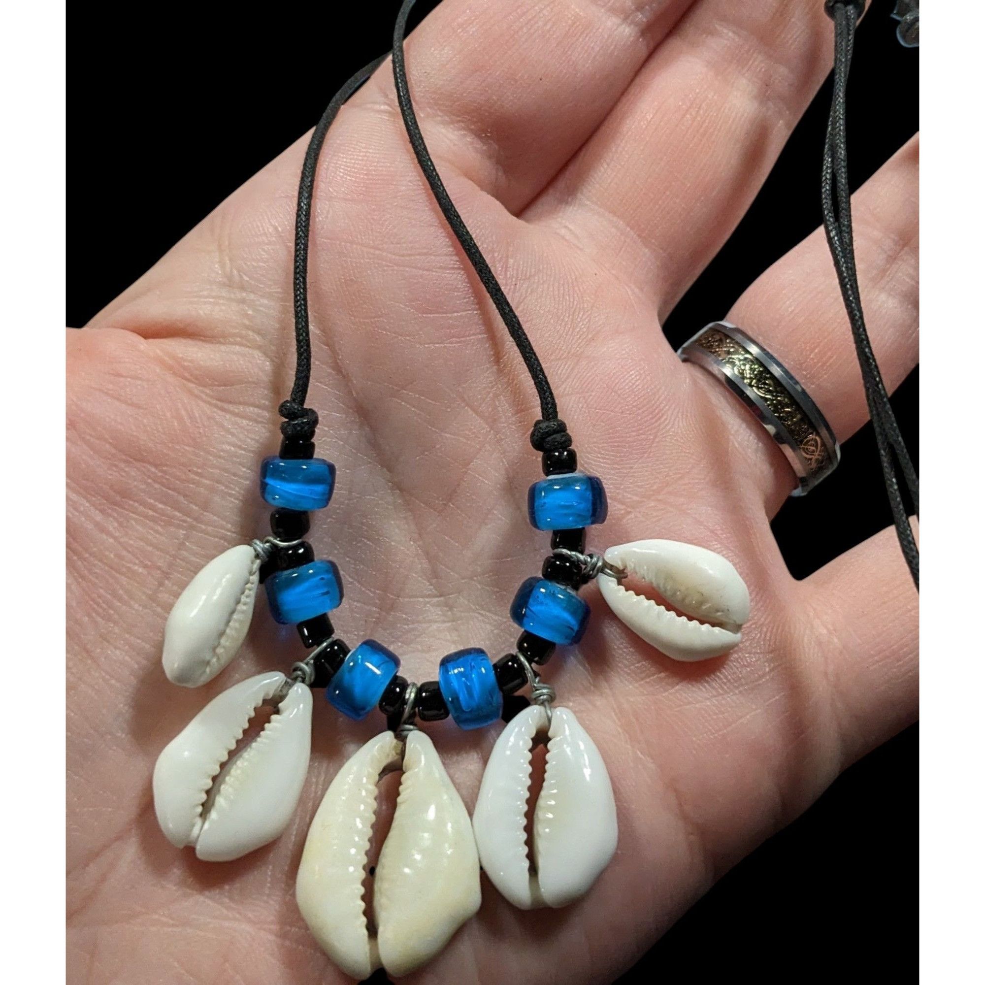 Other Vintage 90s Mermaidcore Beachy Cowrie Shell And Blue Glass N Size ONE SIZE - 3 Thumbnail