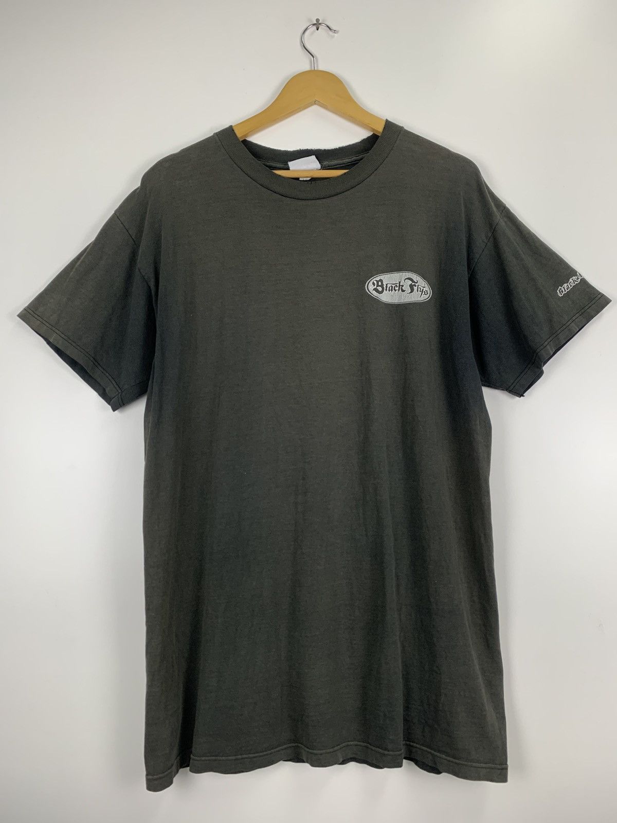 Vintage Vintage 90s Black Flys eyewear tee Size US L / EU 52-54 / 3 - 3 Thumbnail