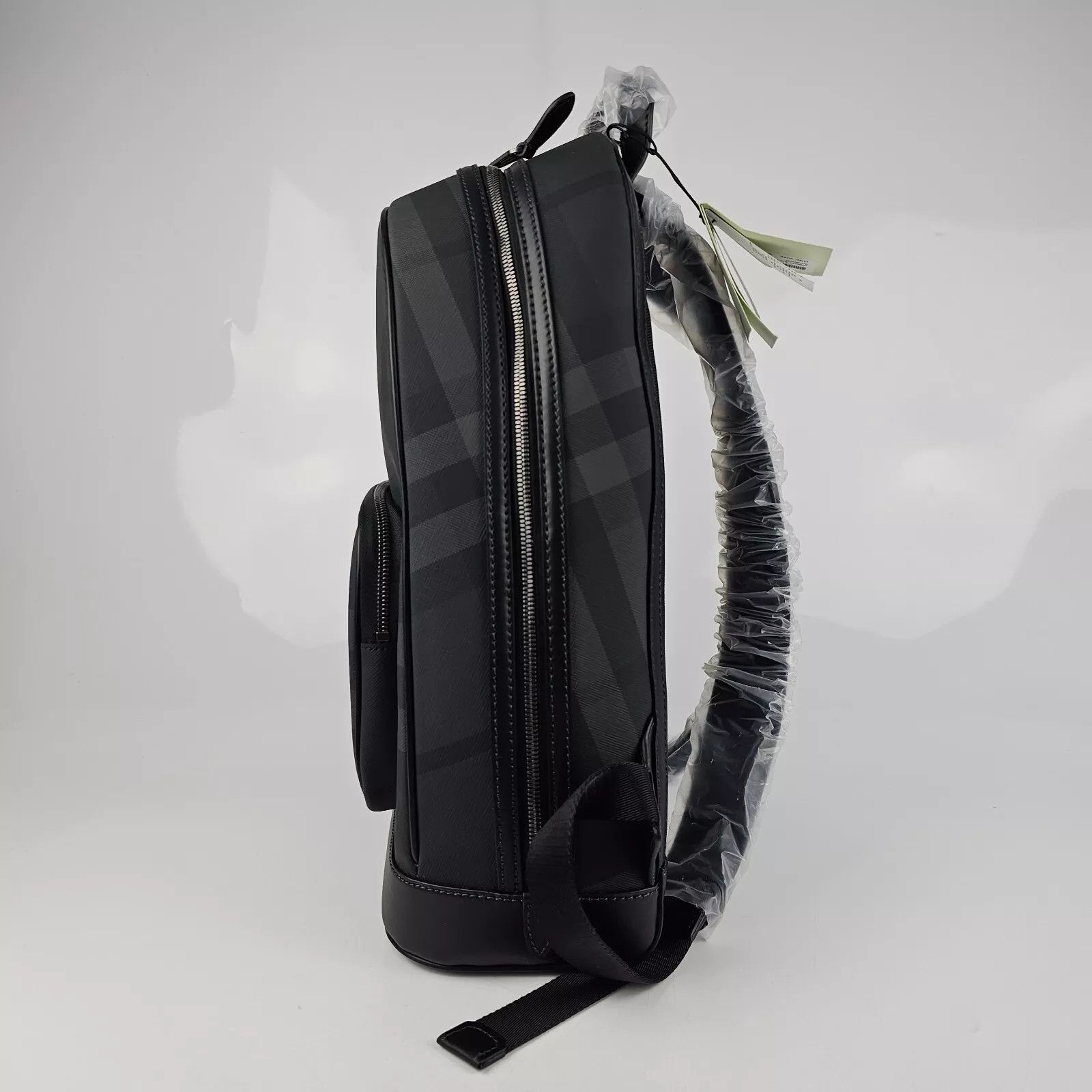 Burberry BURBERRY Rocco Charcoal Checkered E-Canvas Backpack New Size ONE SIZE - 5 Thumbnail