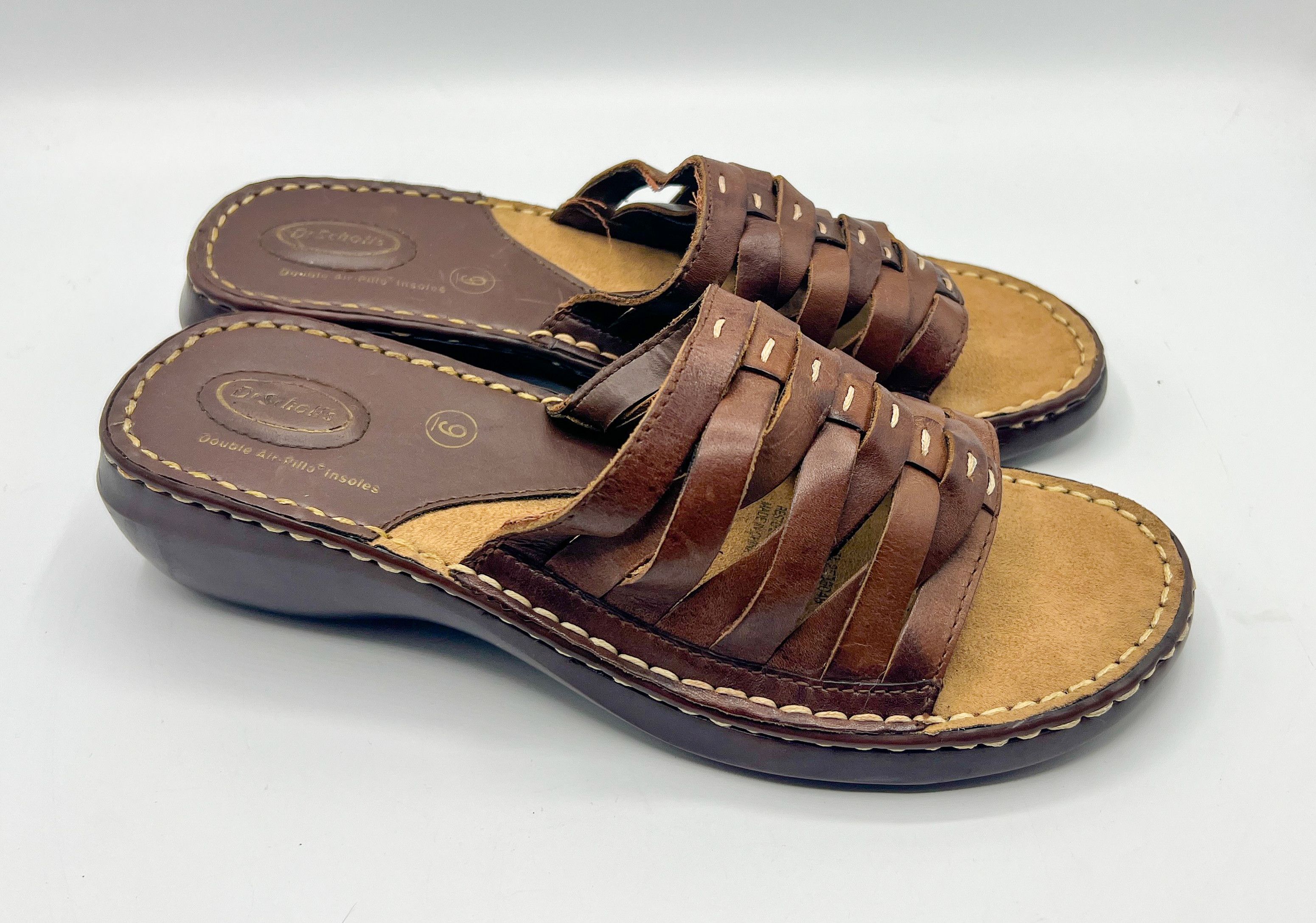 Scholl Dr. Scholl's Reba II Brown Woven Leather Mule Sandals Size US 9 / IT 39 - 7 Thumbnail