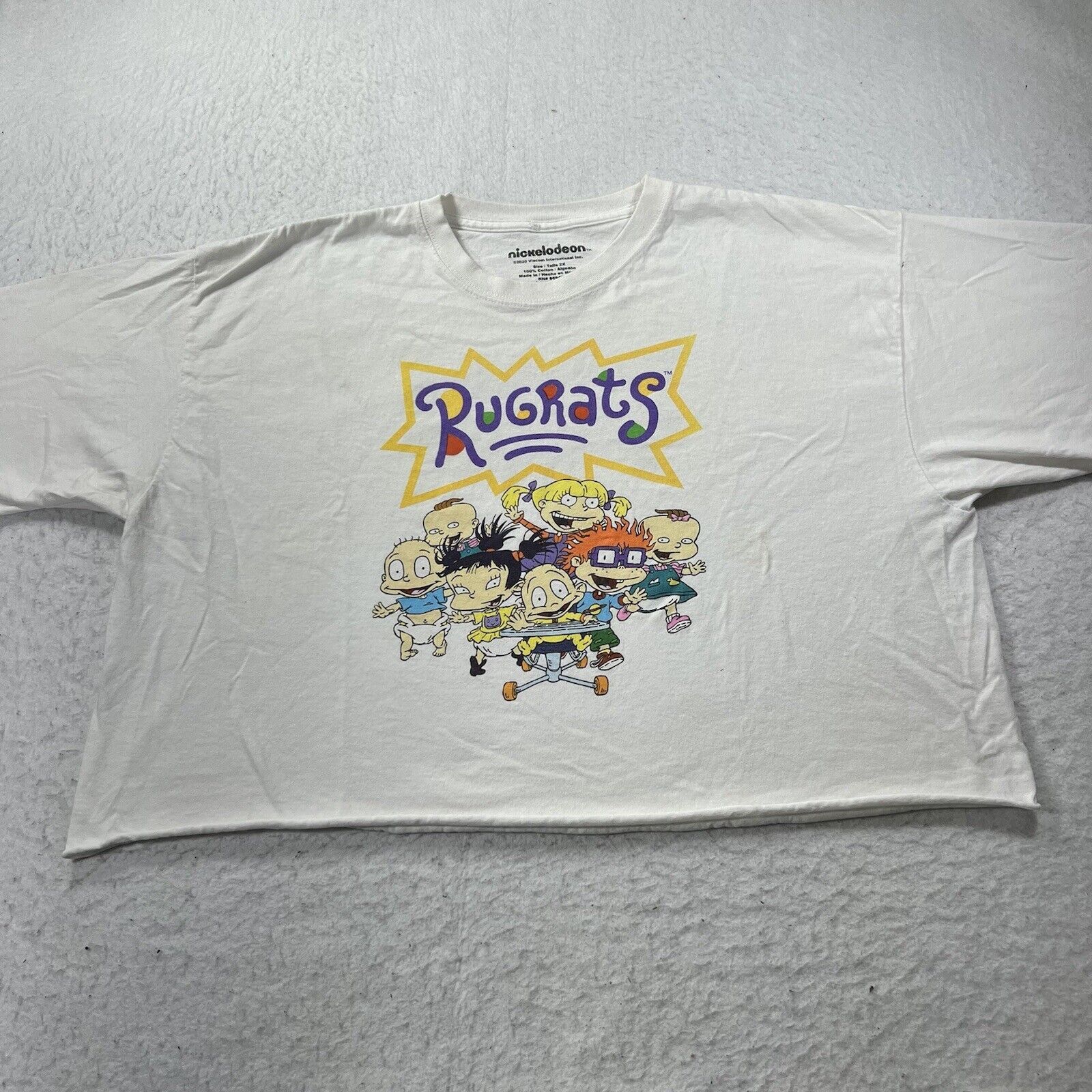 Nickelodeon Nickelodeon Rugrats 2X White Cropped Top Graphic T Shirt Size XXL / US 16-18 / IT 52-54 - 1 Thumbnail