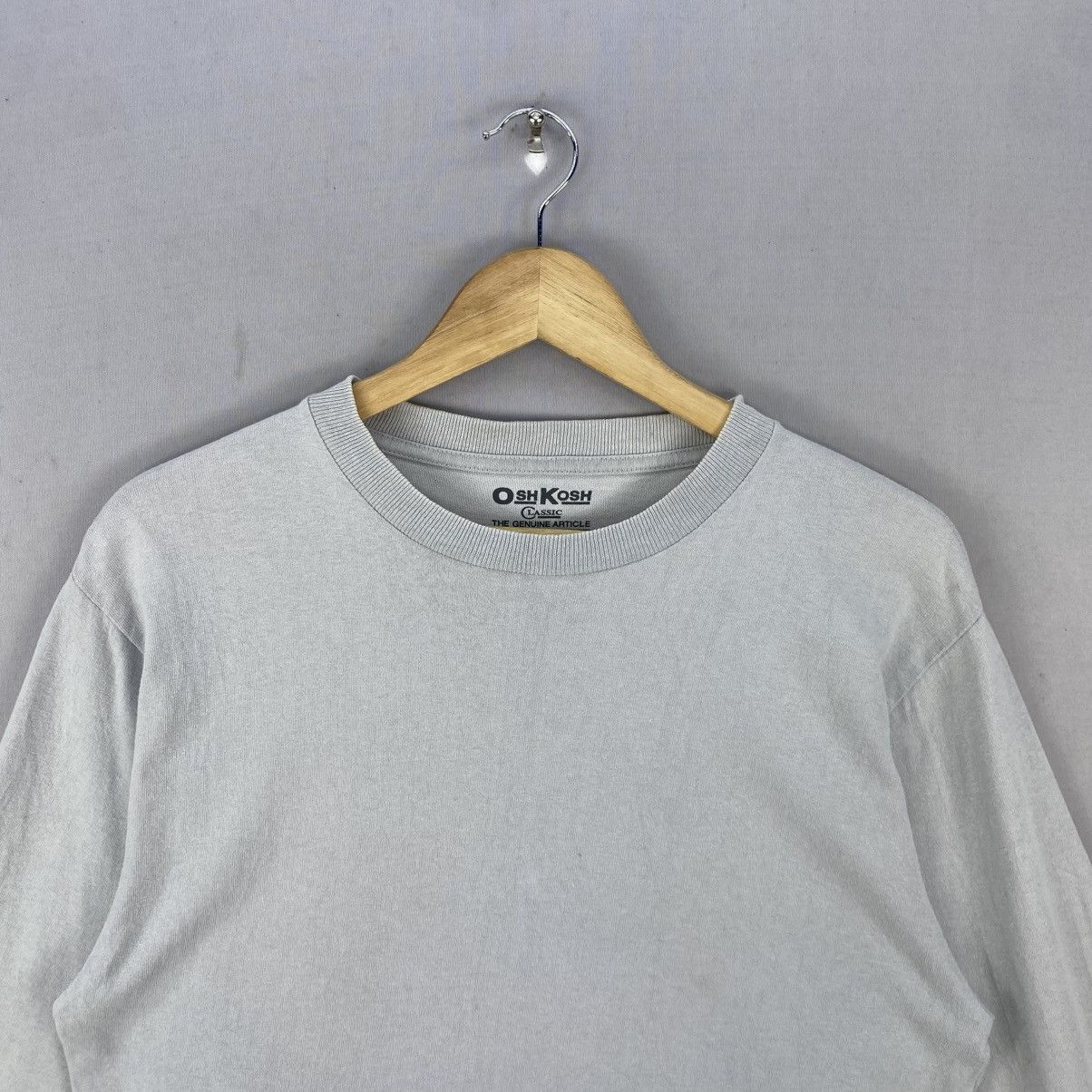 Japanese Brand OshKosh Basic Long Sleeve Tee Light Grey Vintage Fit Size US S / EU 44-46 / 1 - 7 Thumbnail
