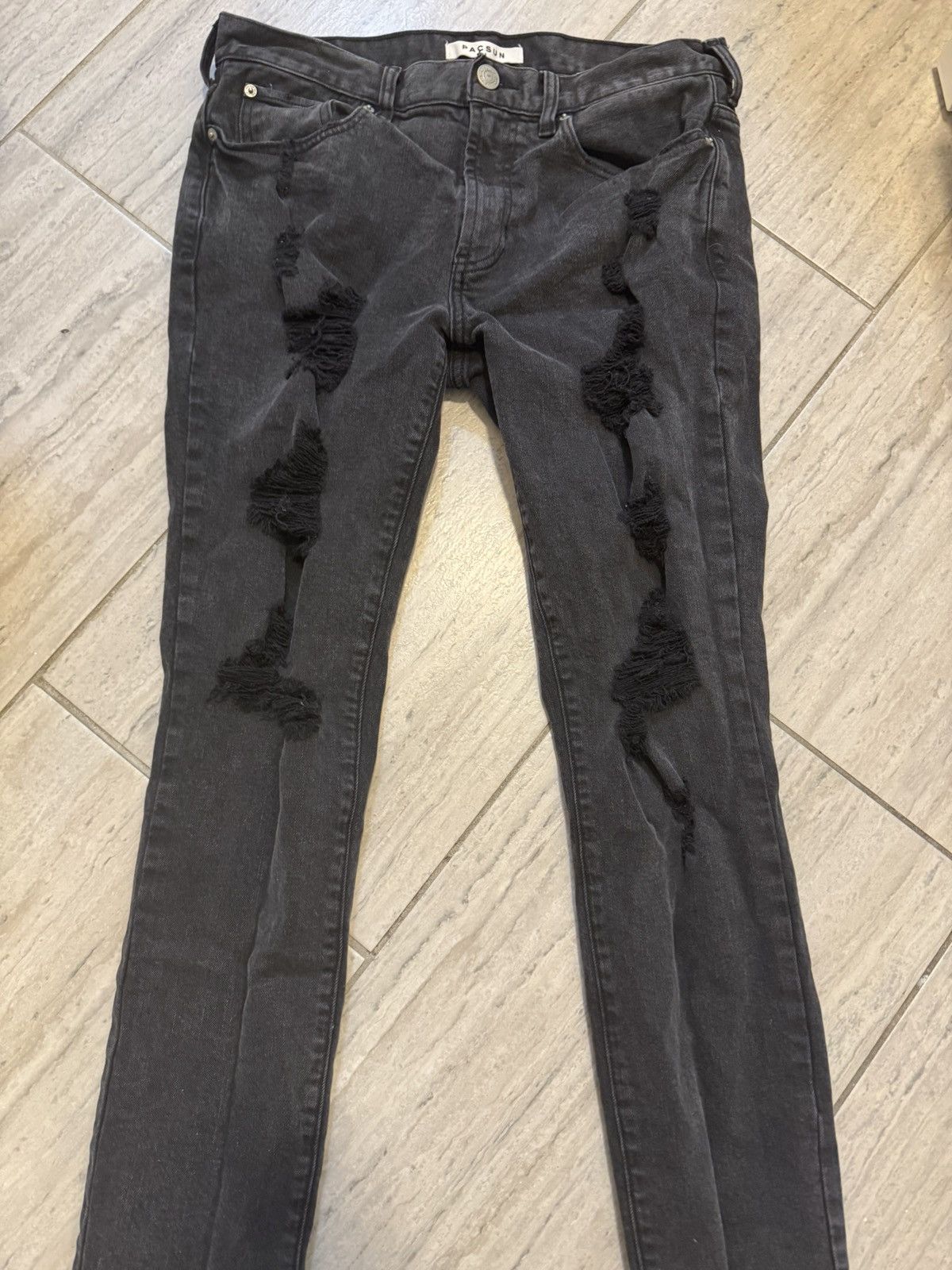 Pacsun pac-sun skinny ripped jeans Size US 32 / EU 48 - 6 Thumbnail