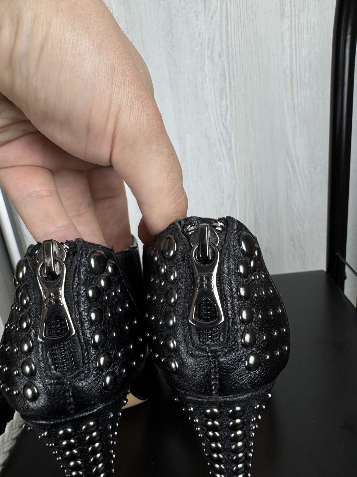Bcbgmaxazria × Genuine Leather BCBG MaxAzria ILMA Black leather Heels Size US 7 / IT 37 - 16 Thumbnail