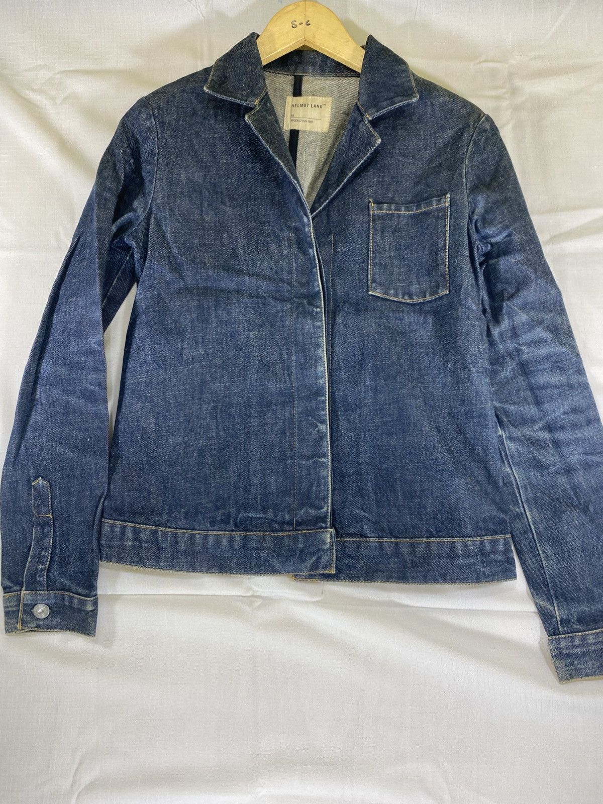 Helmut Lang 1997 Re-Edition Red Stripe Denim Jacket | Grailed
