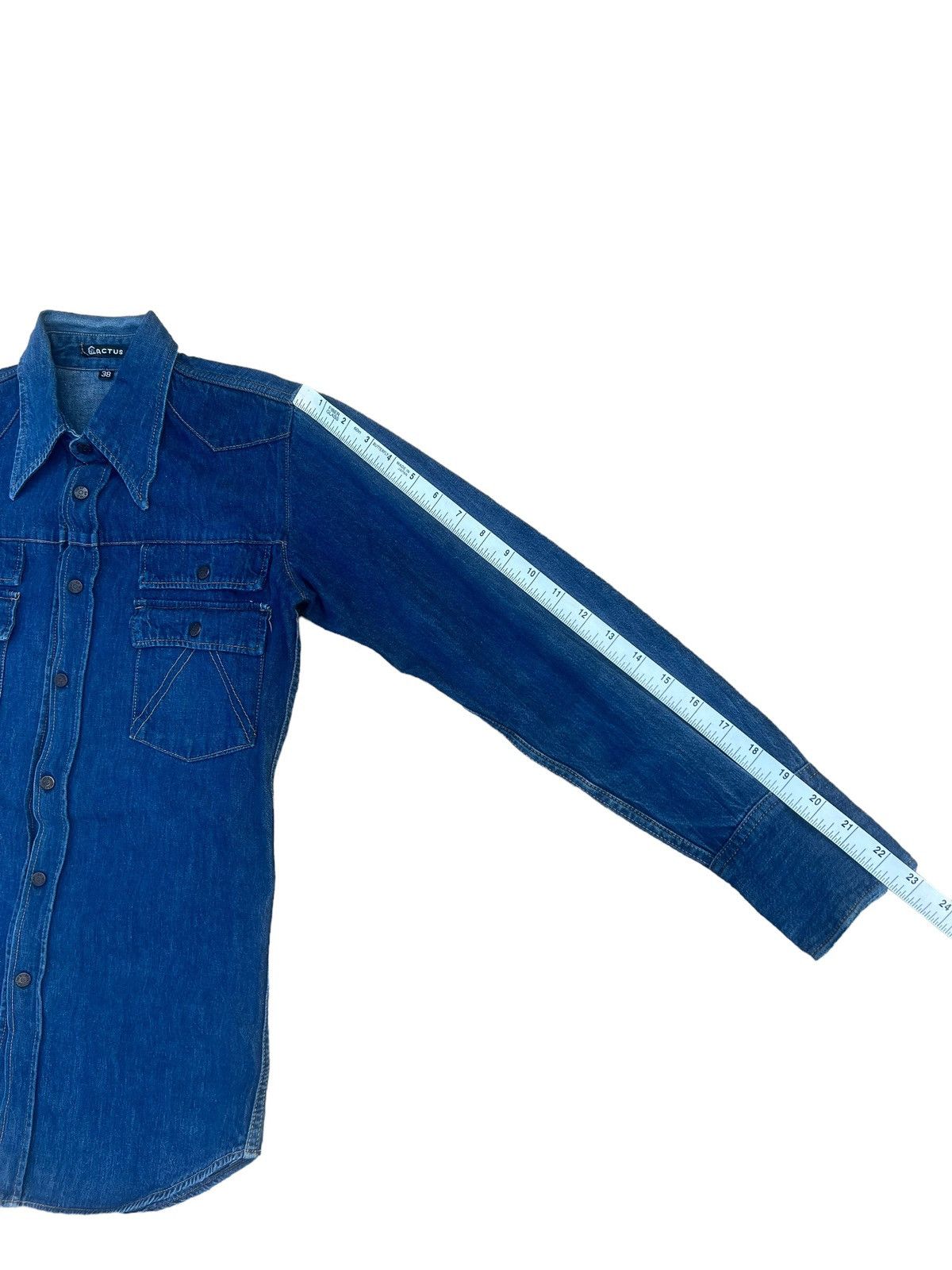 Vintage Vintage 70s CACTUS Japan Western Snap Button Denim Shirt Size US S / EU 44-46 / 1 - 4 Thumbnail