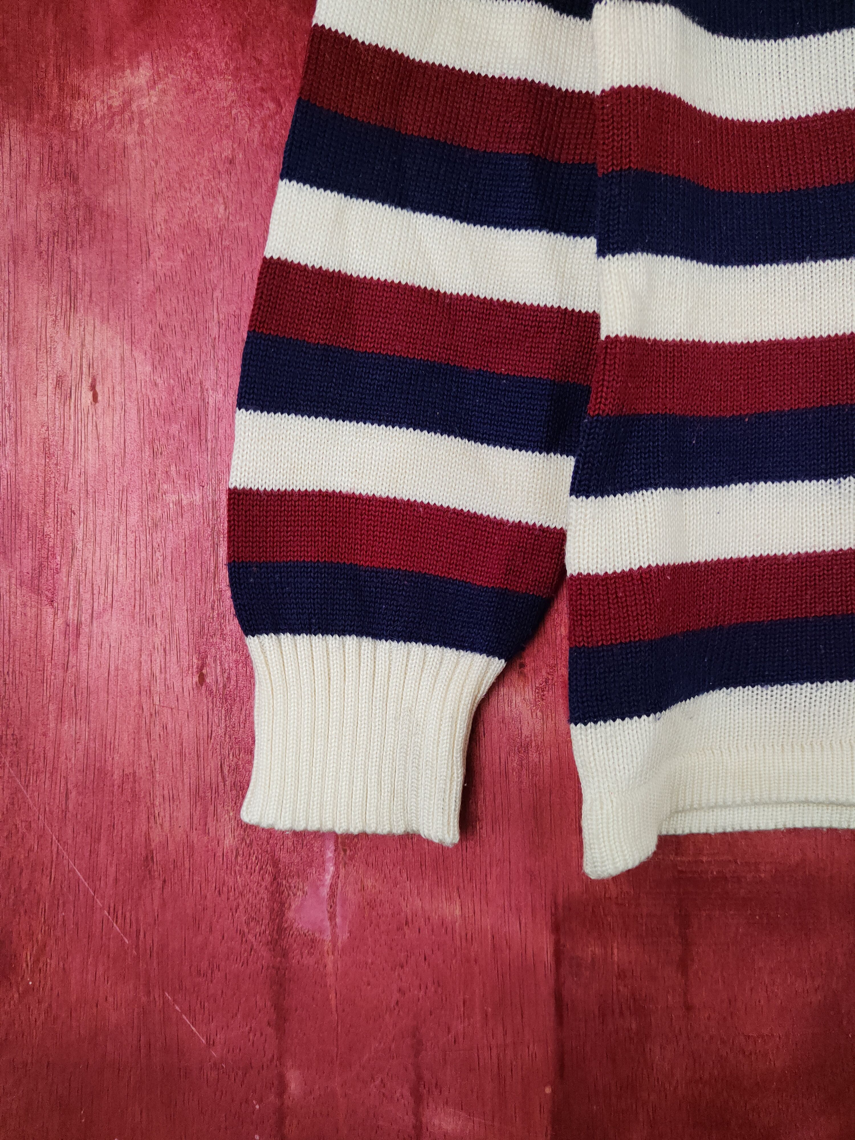 Japanese Brand Japanese Brand Cream Red Stripe Knitwear Sweatshirt #S1505 Size S / US 4 / IT 40 - 5 Thumbnail