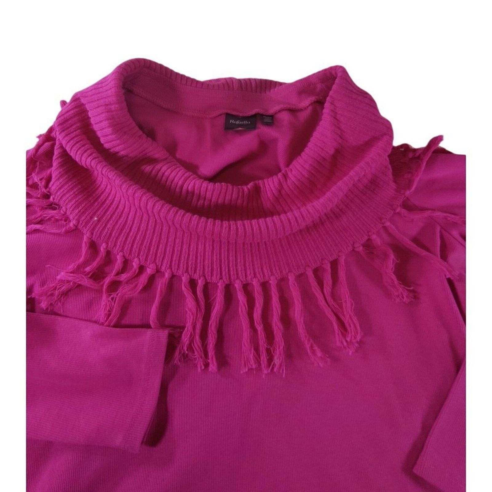 Other Rafaella Fringe Cowl Neck Sweater Magenta Petite Large Size L / US 10 / IT 46 - 8 Thumbnail