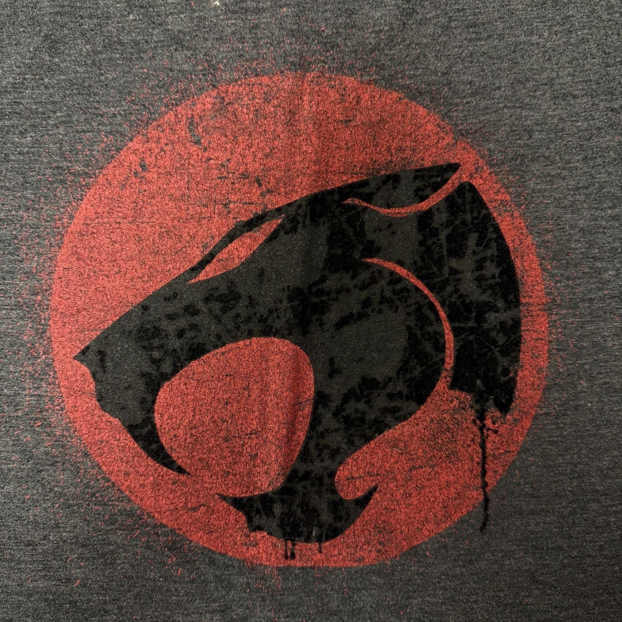 Other 90's THUNDERCATS Heather Black VELVET LoGo CAT 50/50 RINGER Size US L / EU 52-54 / 3 - 3 Thumbnail