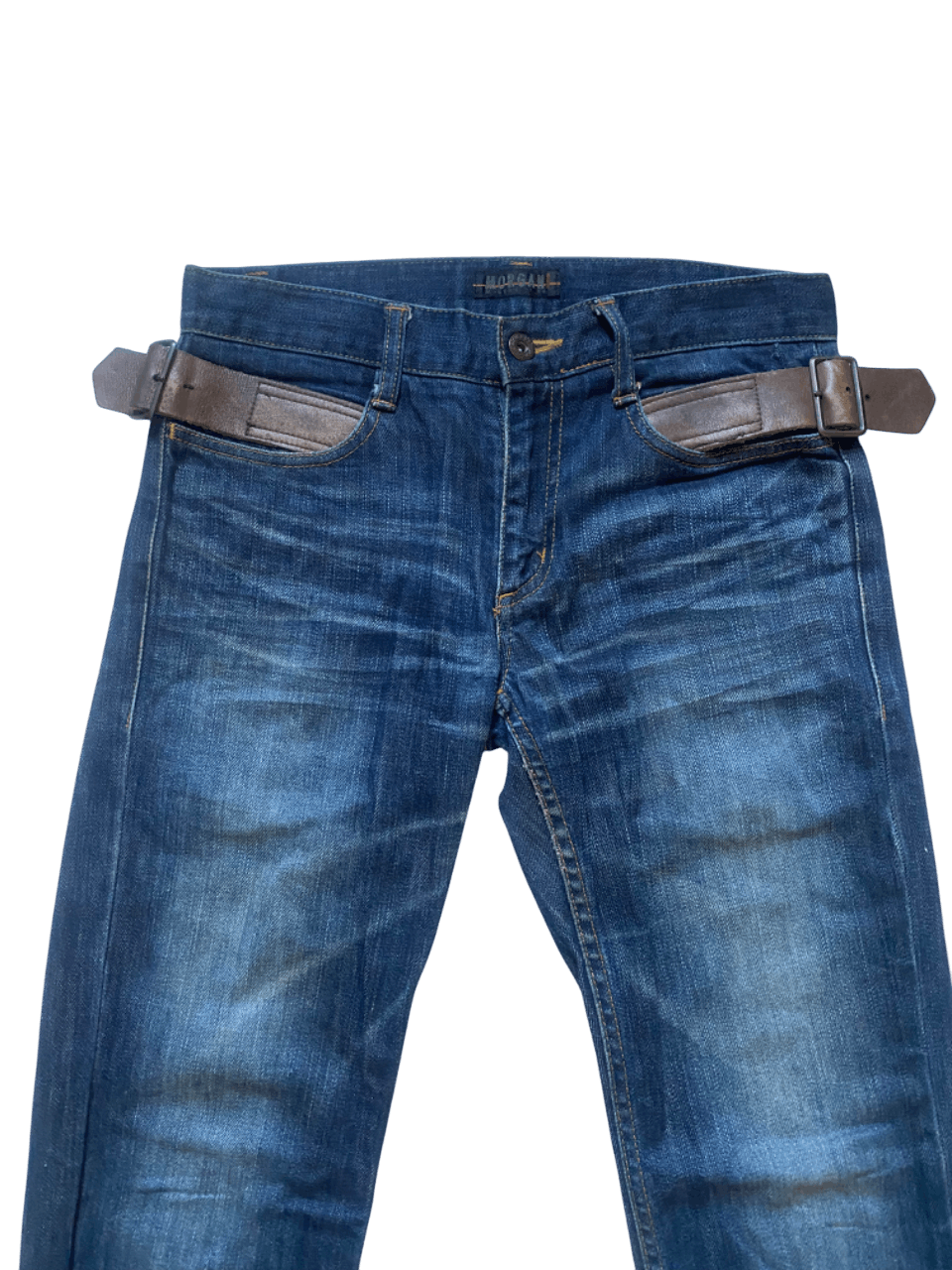 If Six Was Nine SS02 Morgon Homme Leather Strap Denim Size US 30 / EU 46 - 3 Thumbnail