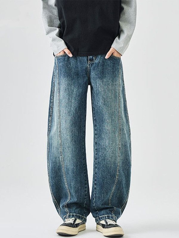 Vintage Men's Retro Heavyweight Washed Loose-fitting Jeans Size US 32 / EU 48 - 1 Thumbnail