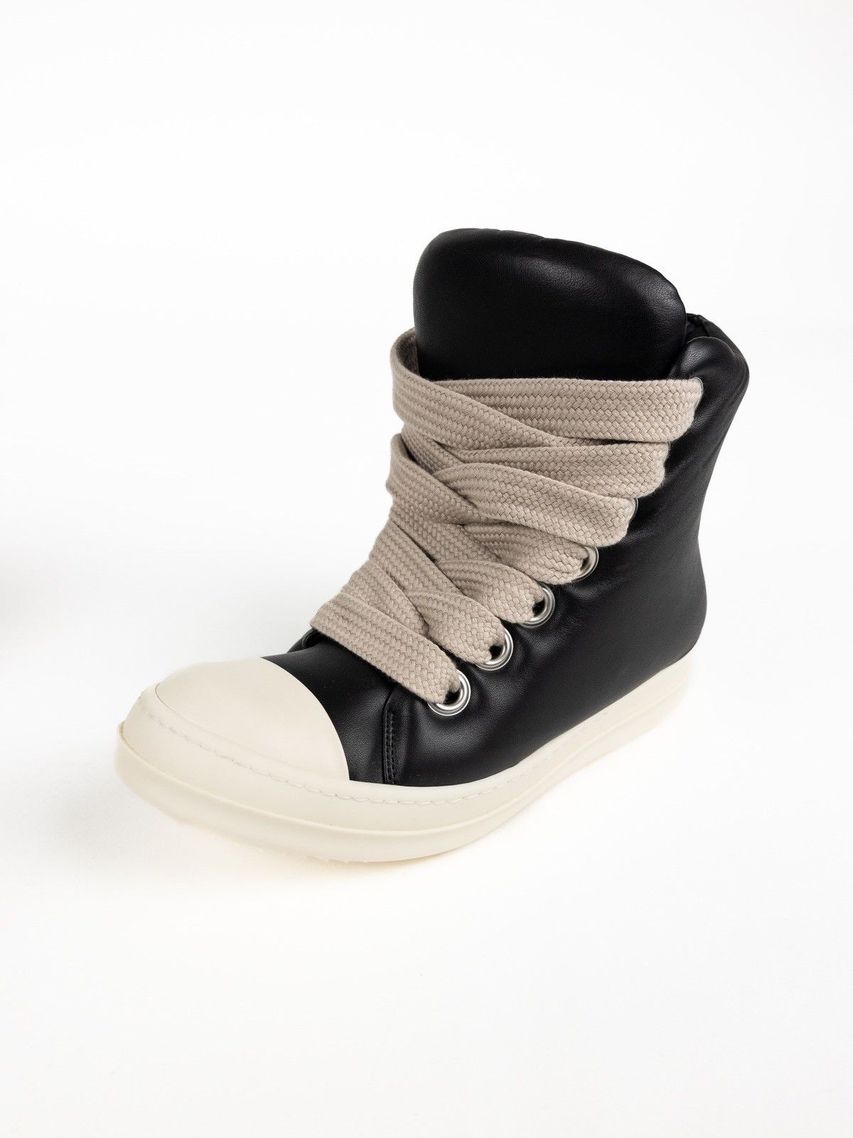 Rick Owens Jumbo Lace Padded Ramones High Black Milk Size 41 