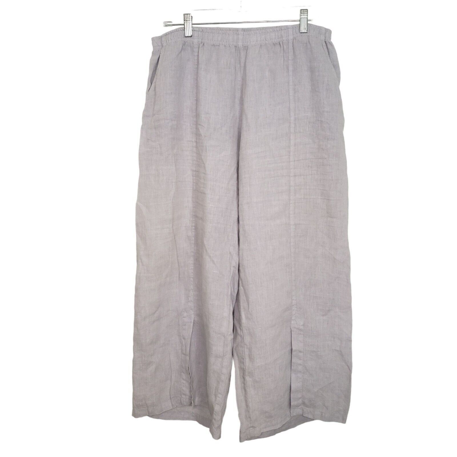 Designer Focus Casual Lite Linen Pants Womens Size Large Neutral Size 34" / US 12 / IT 48 - 1 Thumbnail