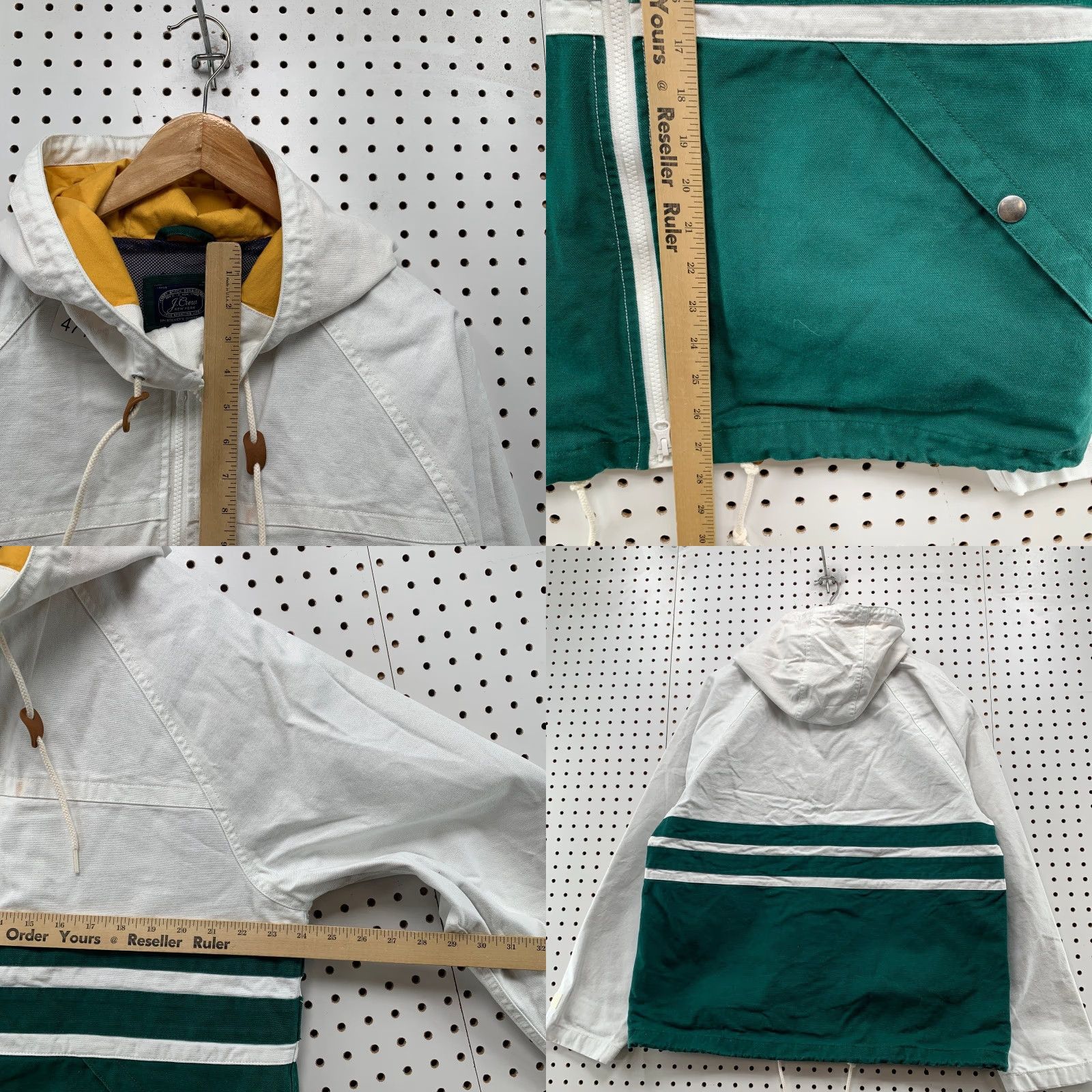 J.Crew J.CREW Jacket Mens Large White Canvas Sportsmen Topsail Colorblock Heavy Thick Size US L / EU 52-54 / 3 - 9 Thumbnail