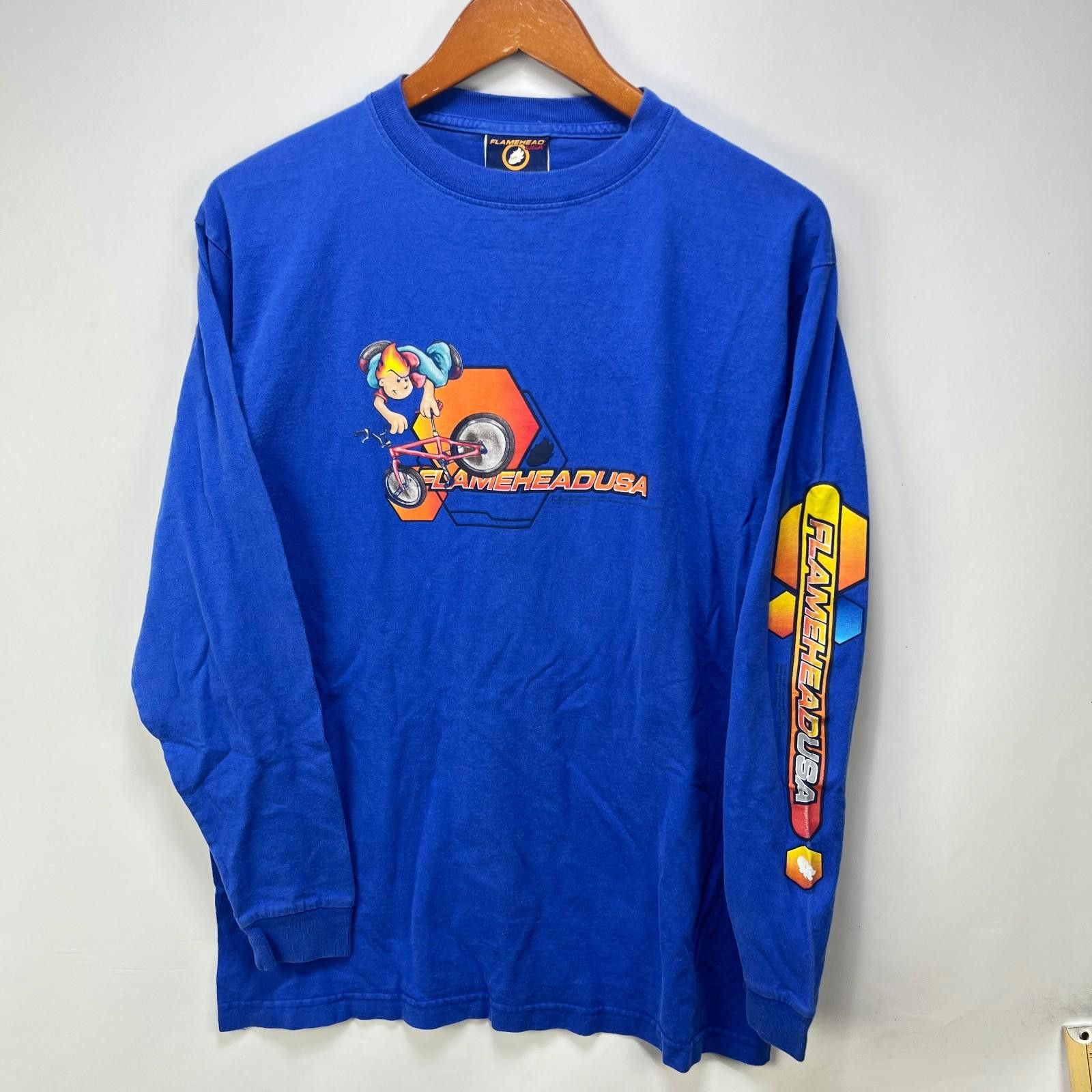 Vintage Vintage Flamehead USA BMX Long Sleeve Shirt Fits Med Large Size US L / EU 52-54 / 3 - 1 Thumbnail