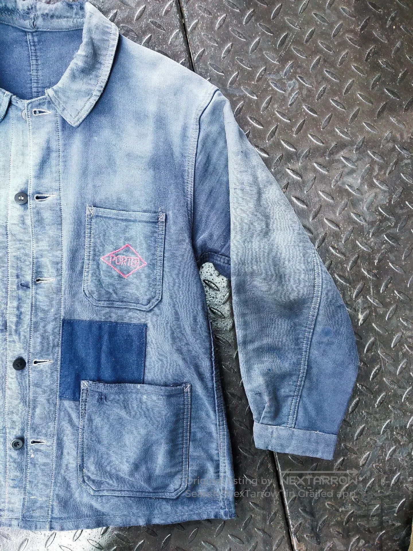 Vintage 1940s French Moleskin Work Jacket. Size US M / EU 48-50 / 2 - 4 Thumbnail