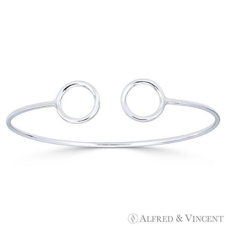 Other 12.5mm Double Circle Open-Cuff Bangle Bracelet Size ONE SIZE - 1 Preview