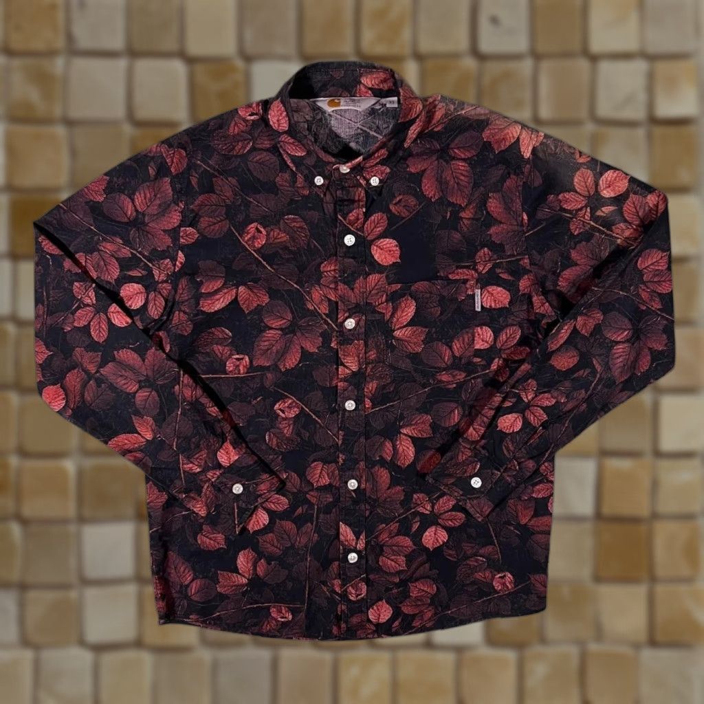 Carhartt Carhartt Shirt Long Sleeve Button-Up Cotton XS Black Floral Leaves Patterned Button-Up Mens XS Shirt Size US XS / EU 42 / 0 - 1 Thumbnail