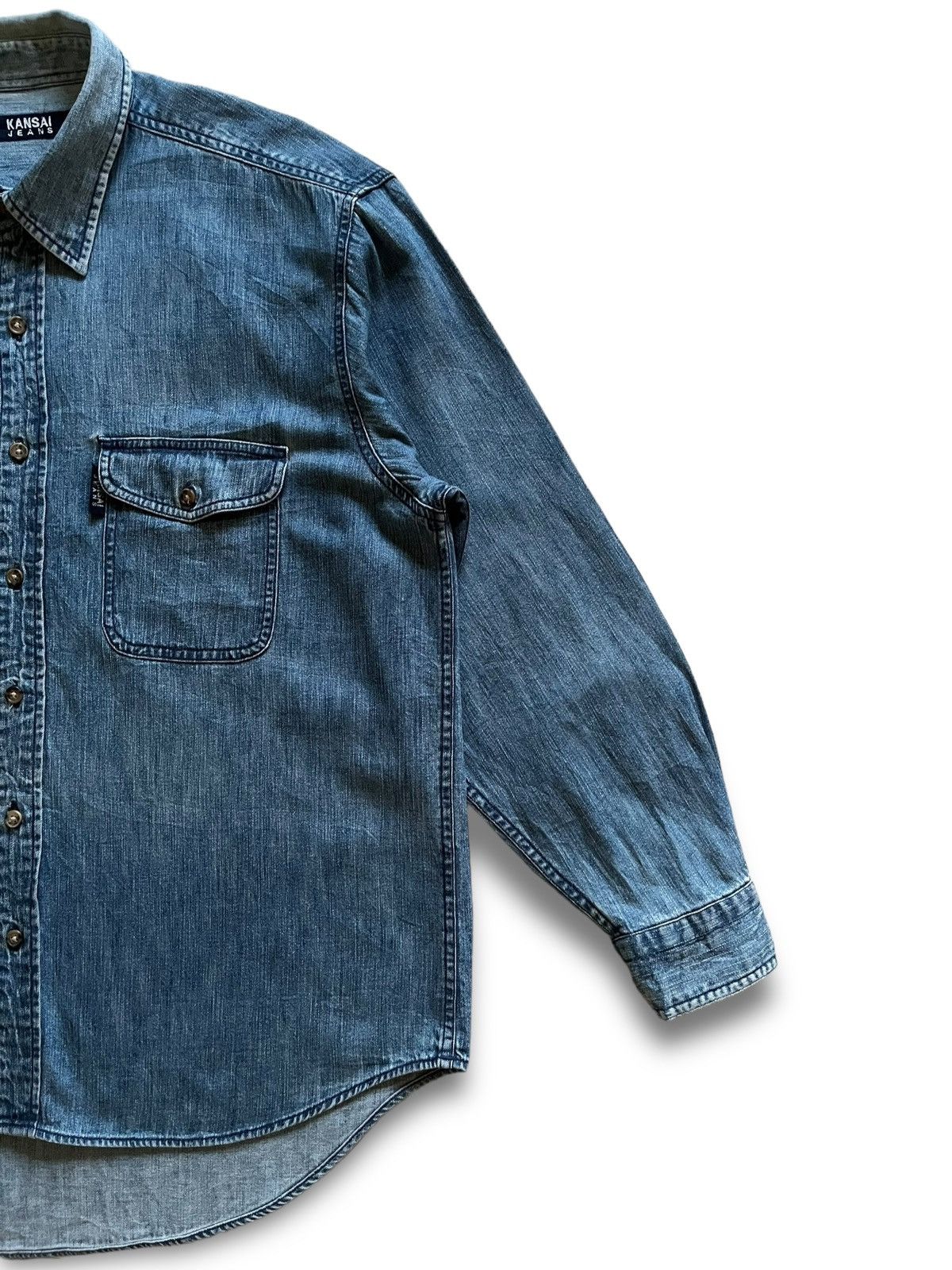Kansai Yamamoto SALES🔥Vintage Kansai Jeans Button Ups Denim Size US L / EU 52-54 / 3 - 6 Thumbnail