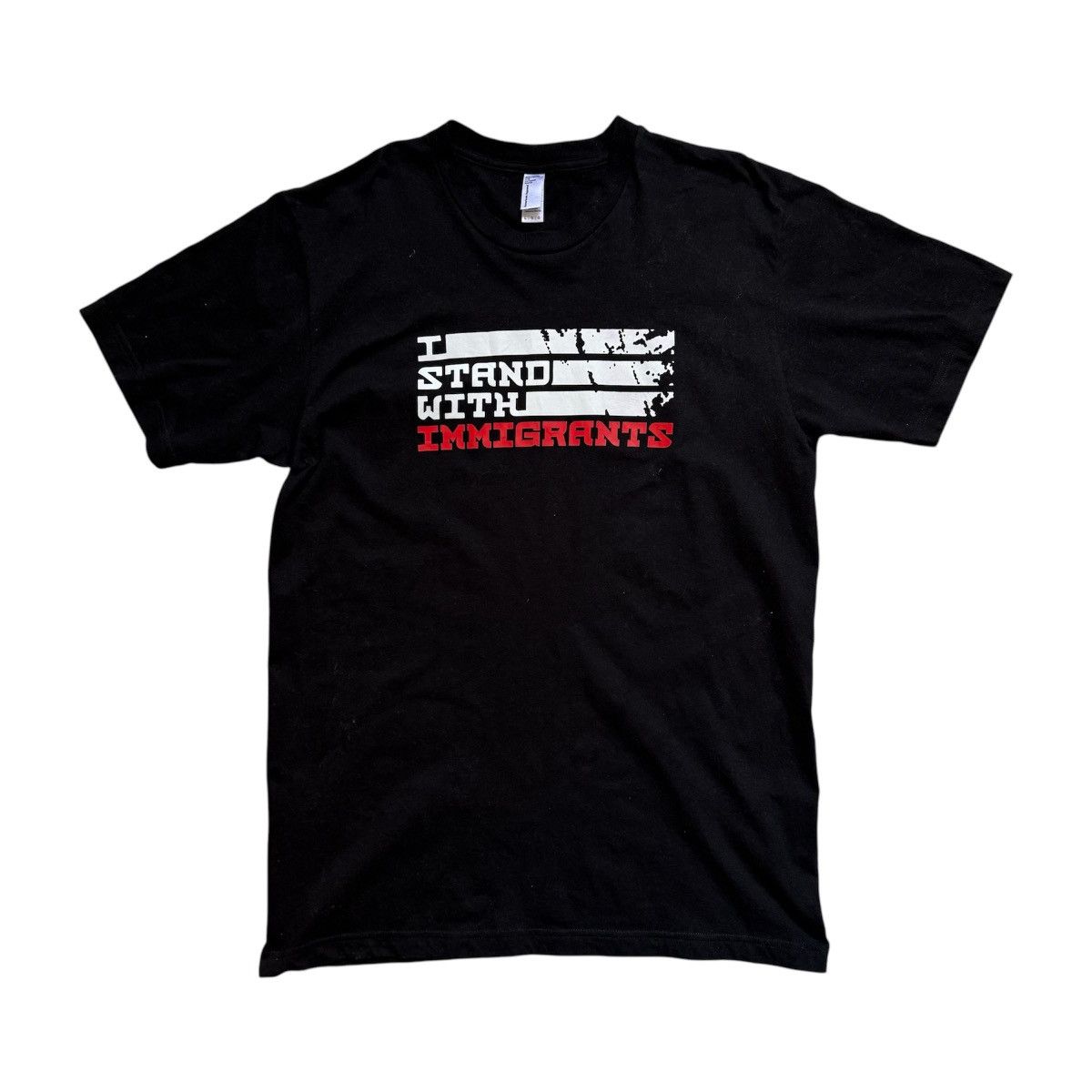 American Apparel × Vintage Vintage Y2K I Stand With Immigrants Rare T-Shirt Size US L / EU 52-54 / 3 - 1 Thumbnail