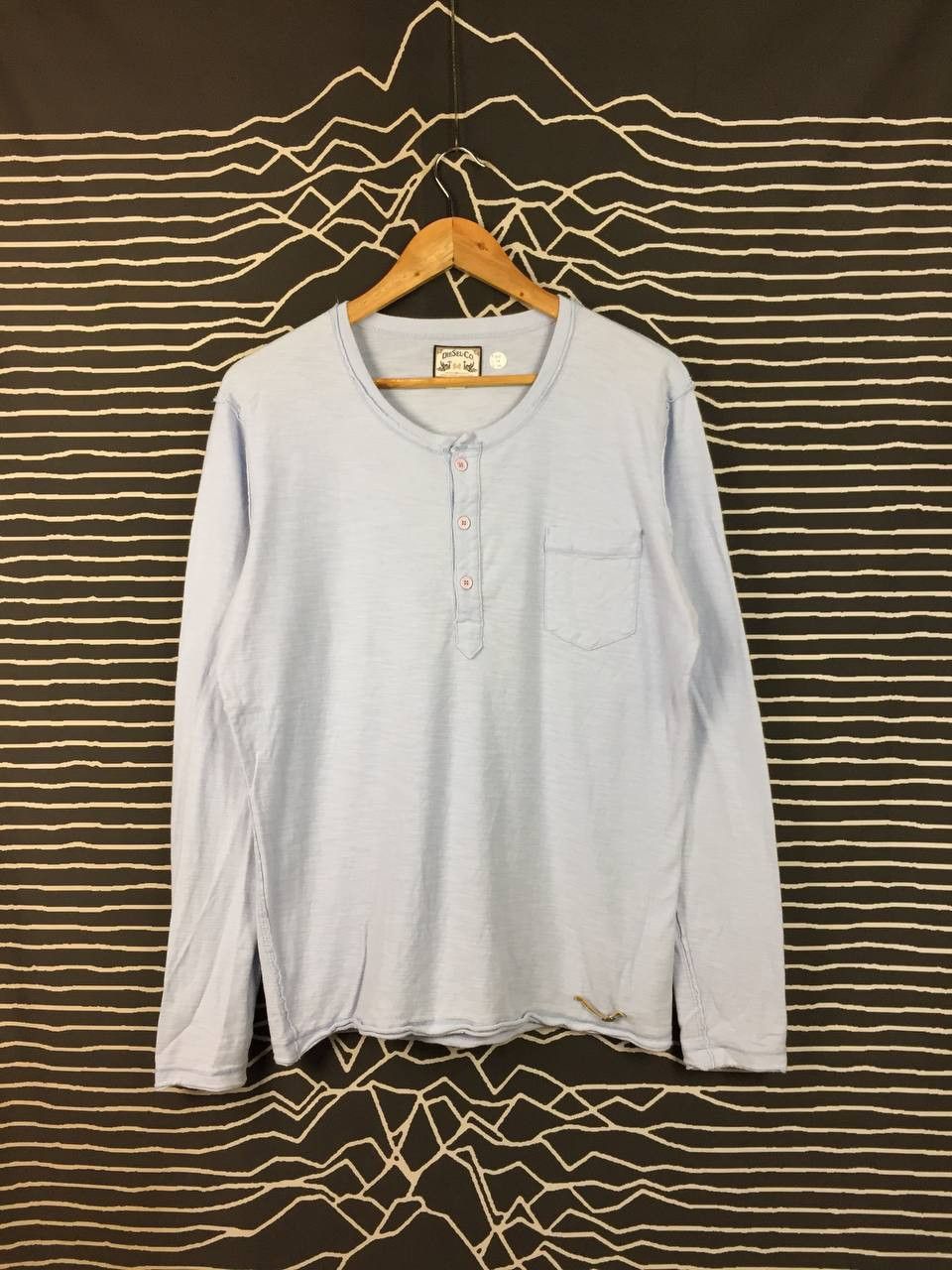 Diesel Diesel Co. Light Blue Pocket Long Sleeve Henley Tee Size S Size US S / EU 44-46 / 1 - 2 Thumbnail