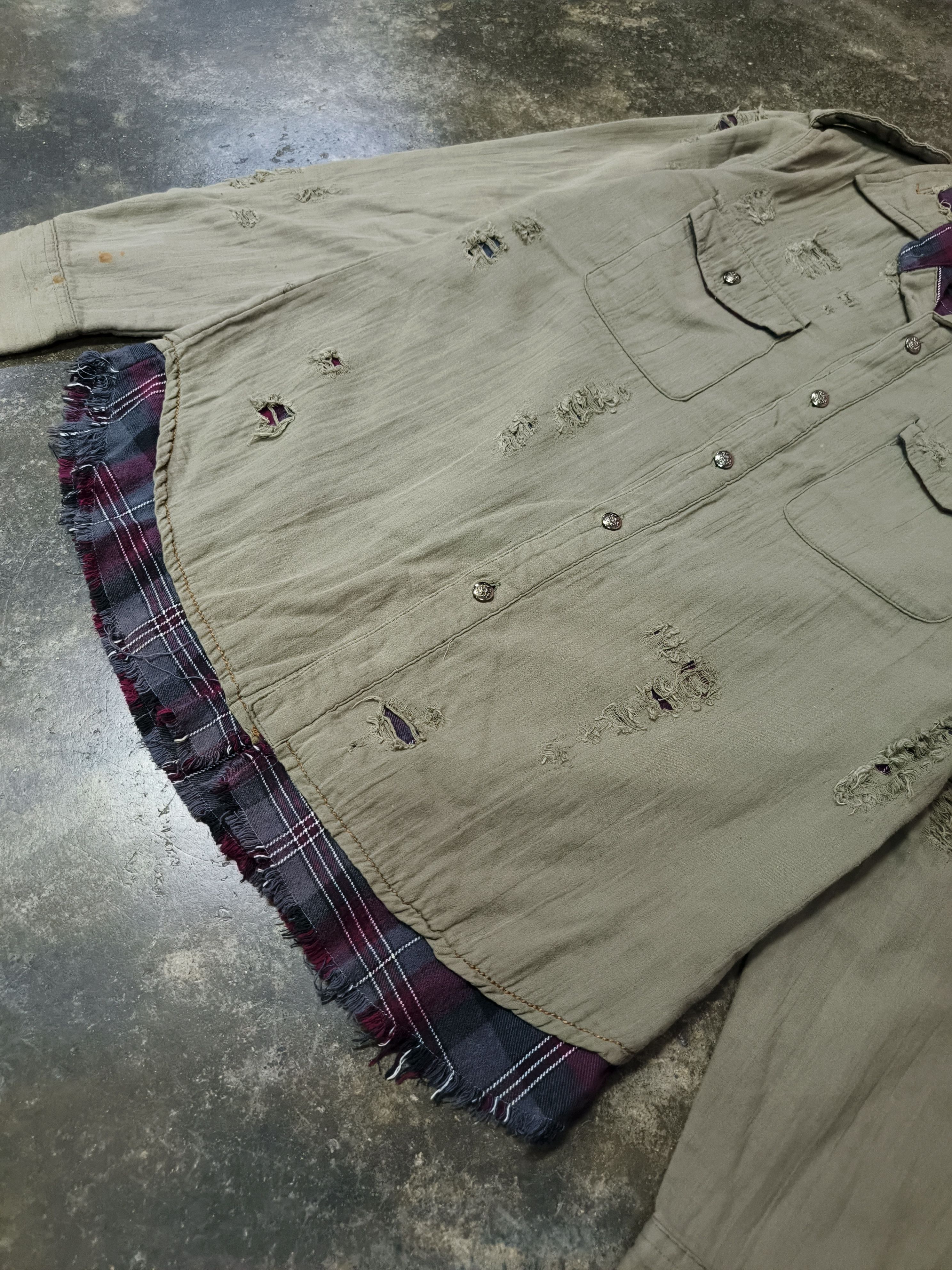 If Six Was Nine THREE STONES THROW DISTRESSED SHIRT BUTTON UP Size US L / EU 52-54 / 3 - 4 Thumbnail
