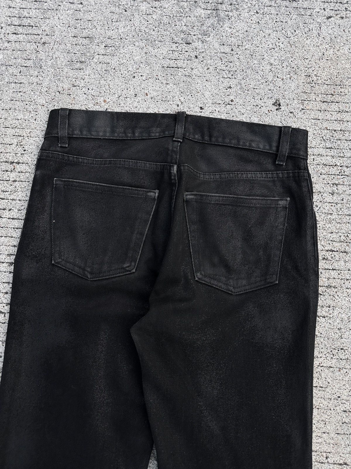 Helmut Lang Helmut Lang 1999 Coated Black Waxed Denim Classic Cut Size US 31 - 12 Thumbnail